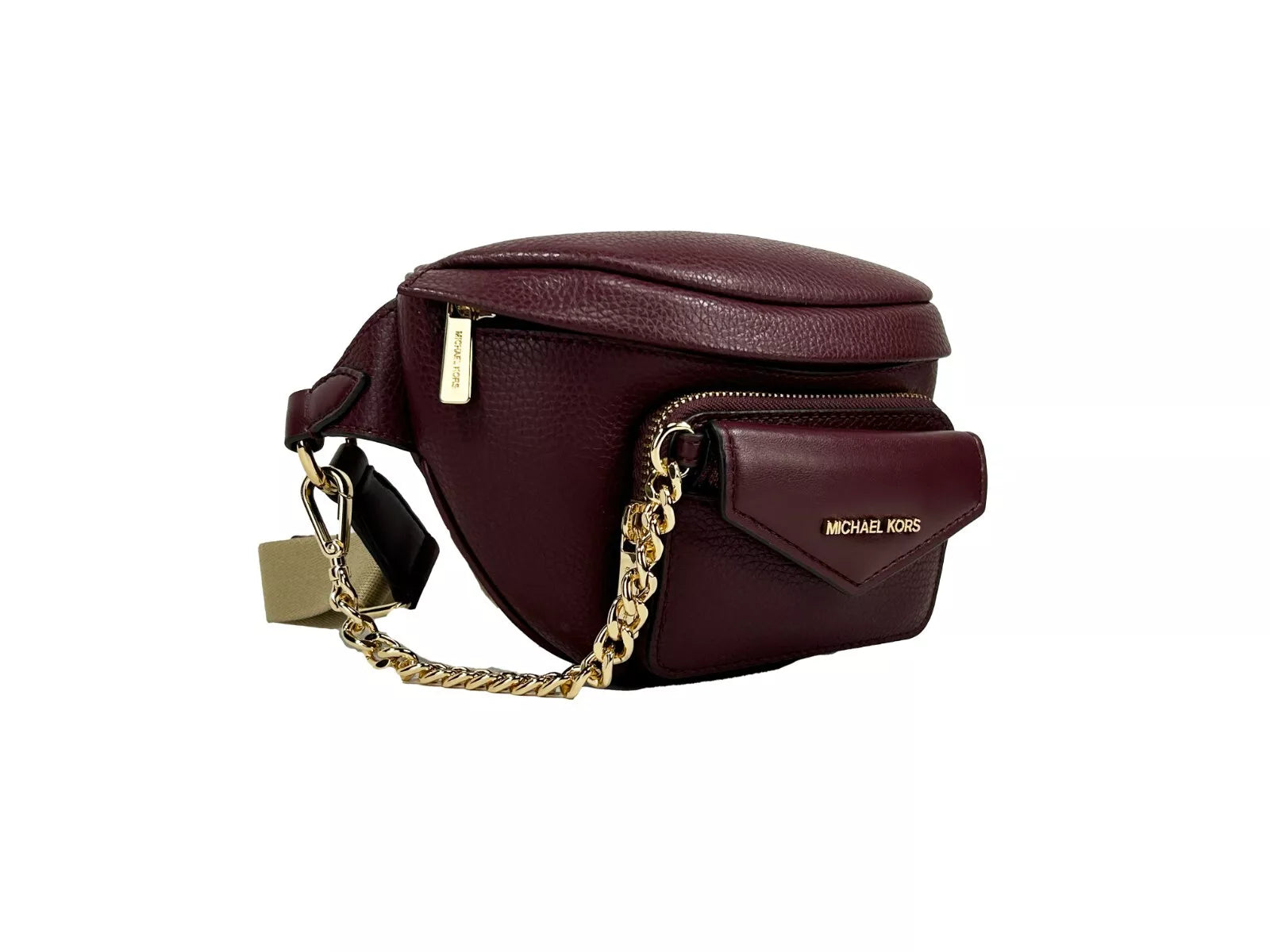 Michael Kors Leather Maise 2 in 1 Fanny Waist Pack Bag Maroon - ACCEXO