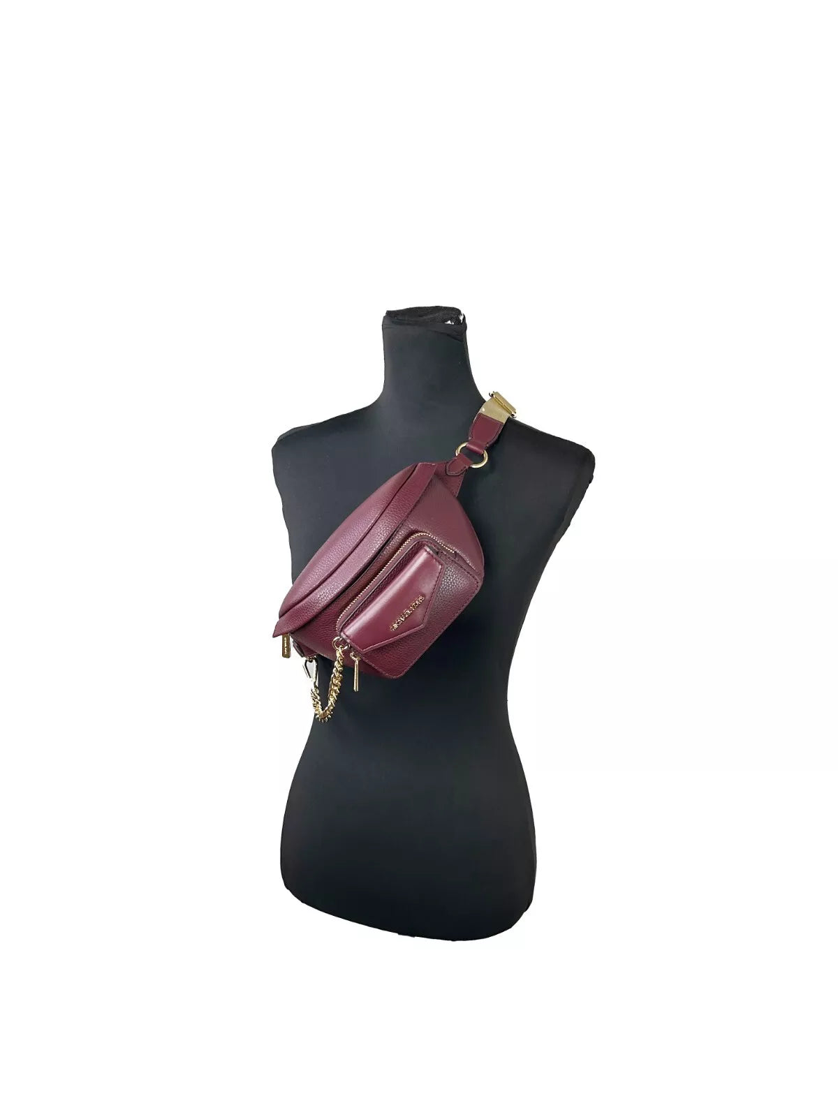 Michael Kors Leather Maise 2 in 1 Fanny Waist Pack Bag Maroon - ACCEXO