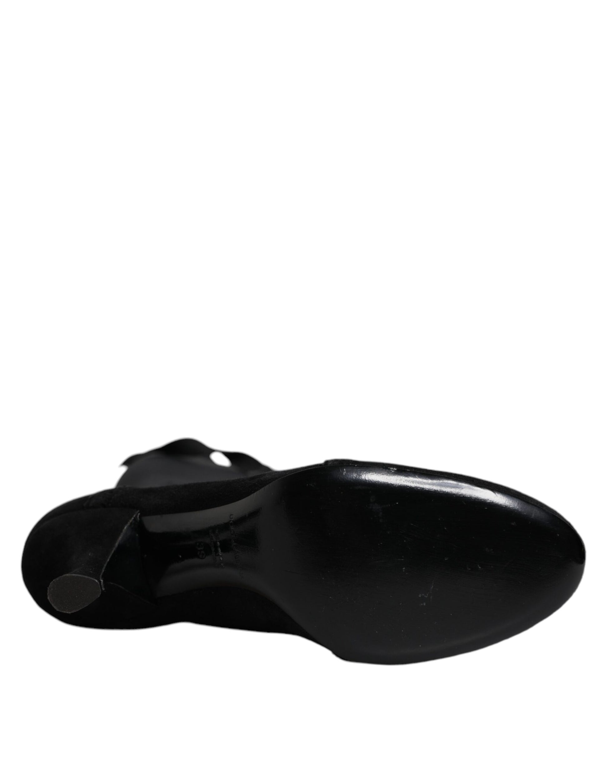Dolce & Gabbana Black Lace Up Heels High Boots Shoes - ACCEXO