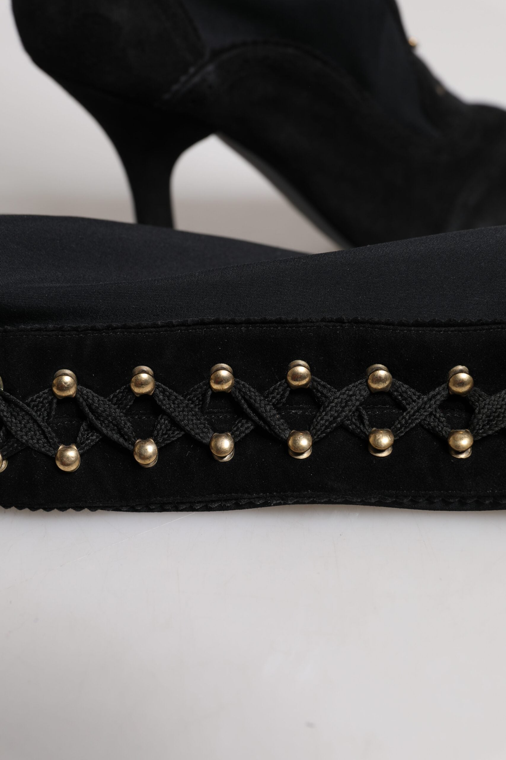 Dolce & Gabbana Black Lace Up Heels High Boots Shoes - ACCEXO