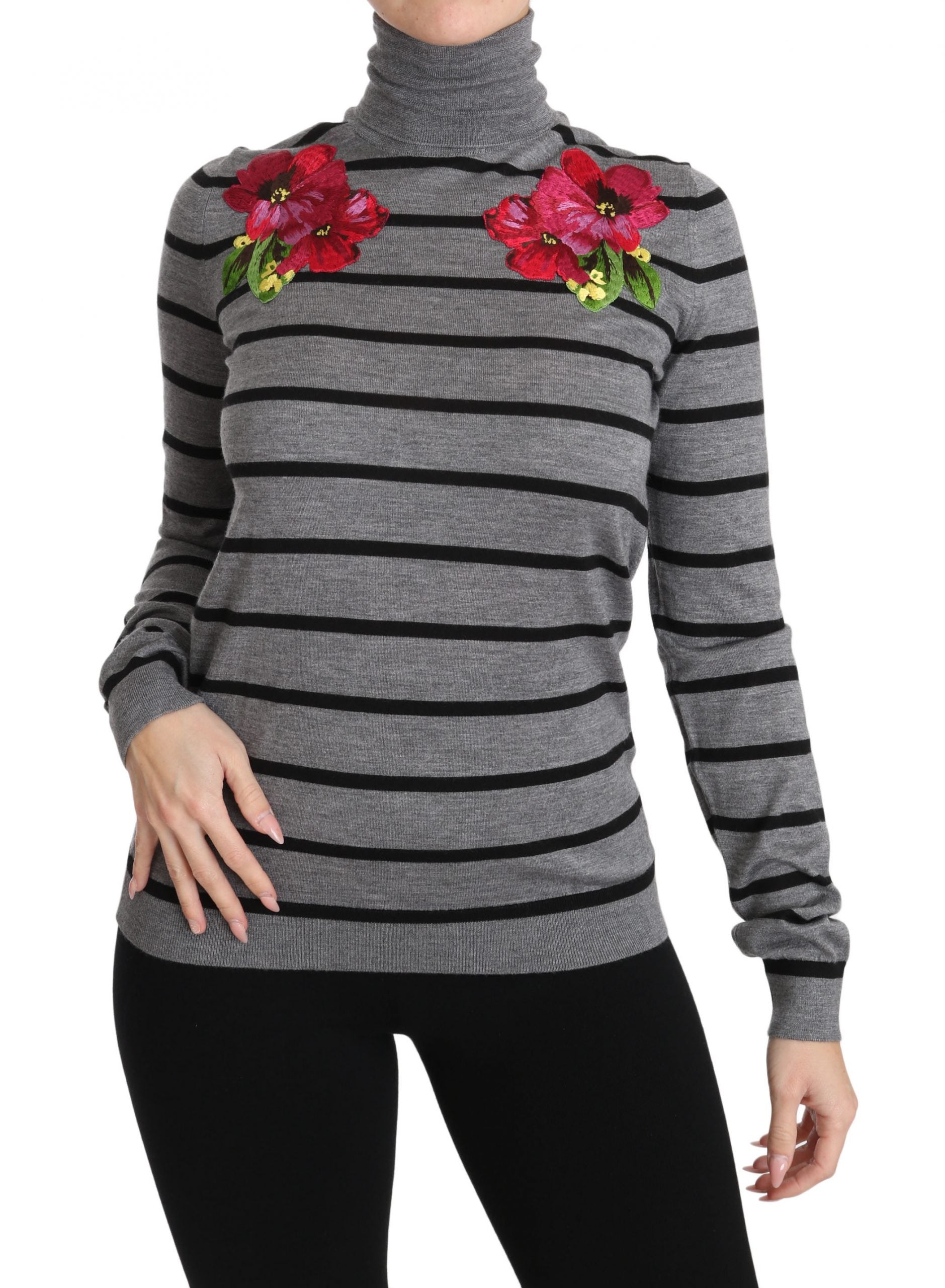 Dolce & Gabbana Elegant Embroidered Cashmere-Silk Sweater - ACCEXO