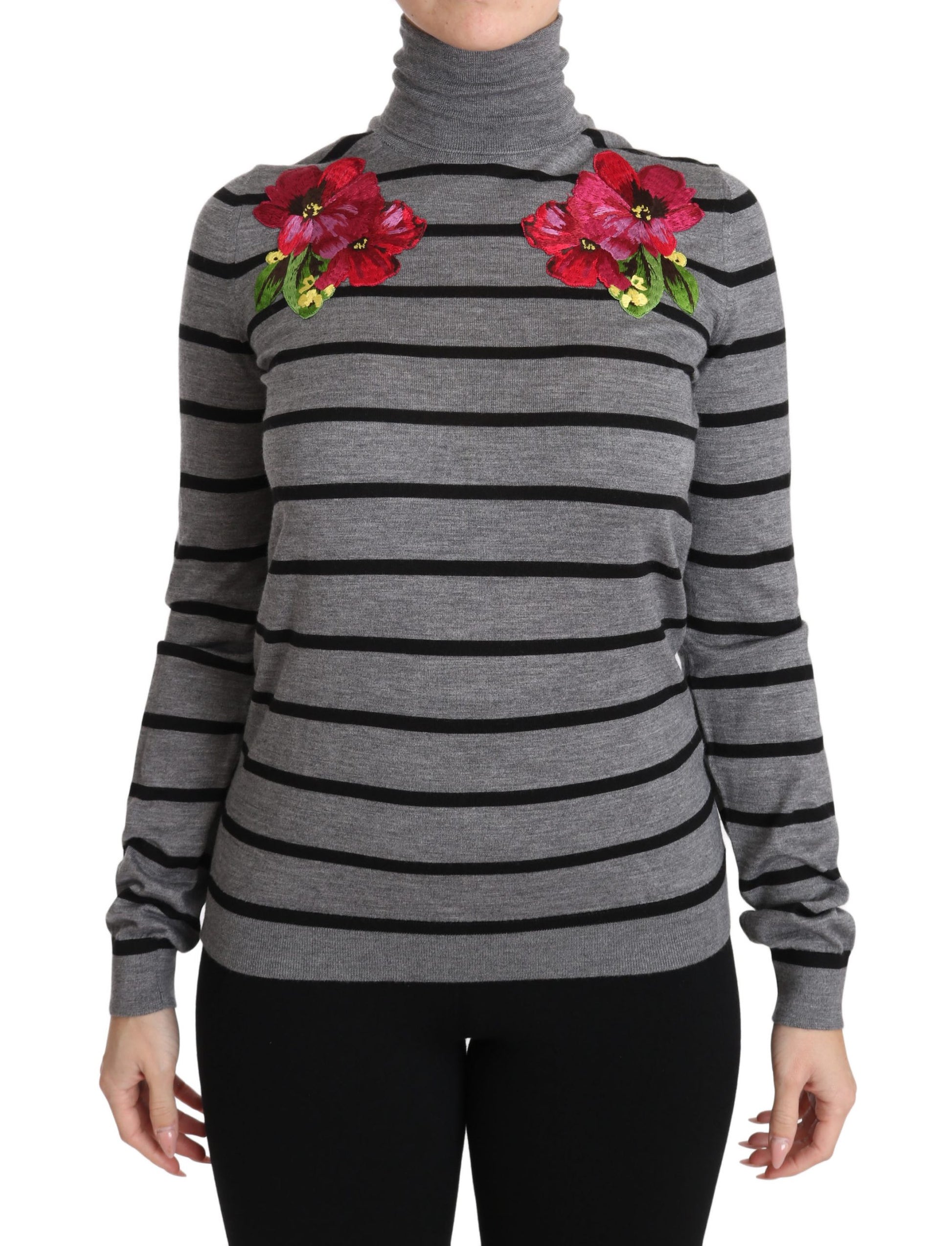 Dolce & Gabbana Elegant Embroidered Cashmere-Silk Sweater - ACCEXO