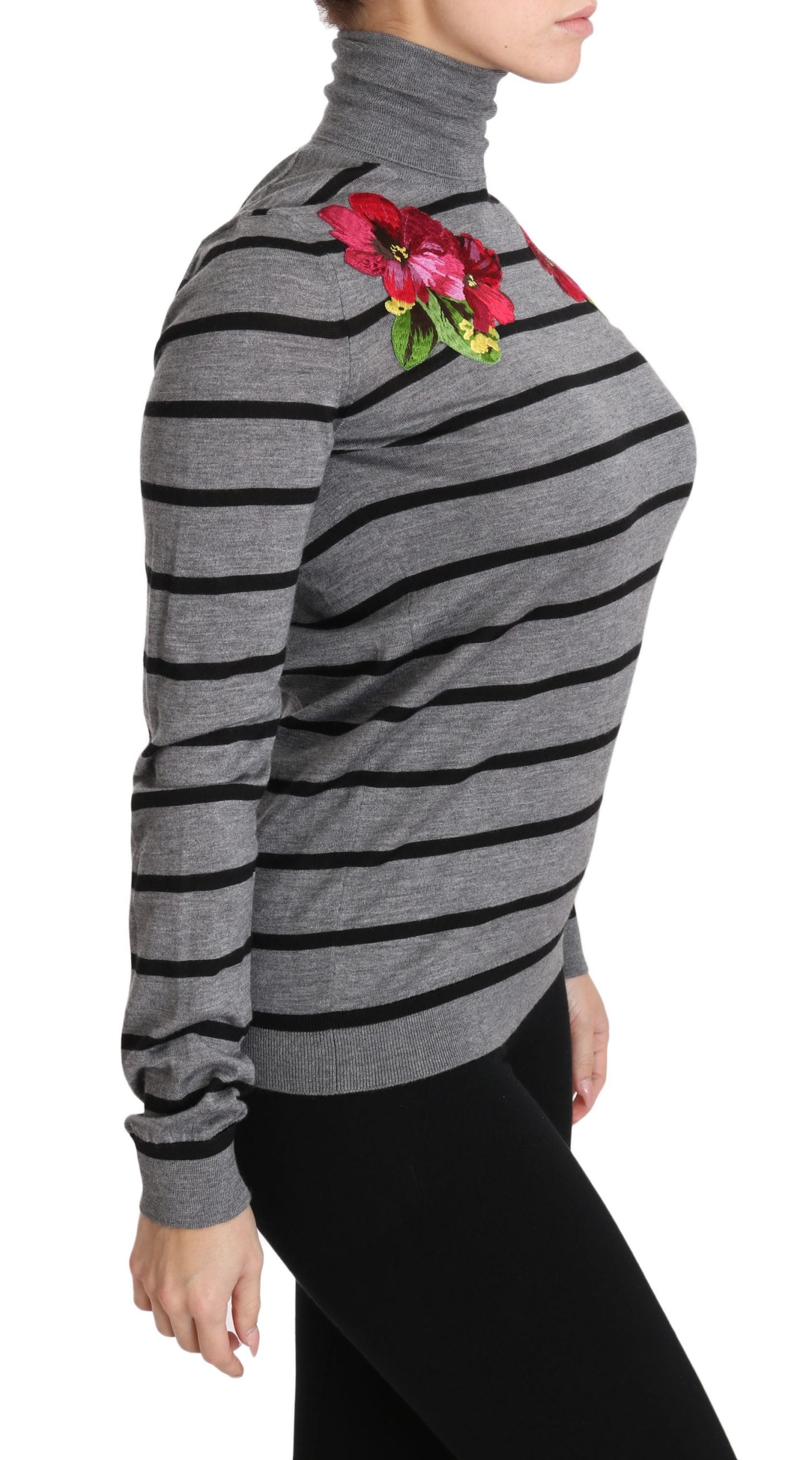 Dolce & Gabbana Elegant Embroidered Cashmere-Silk Sweater - ACCEXO