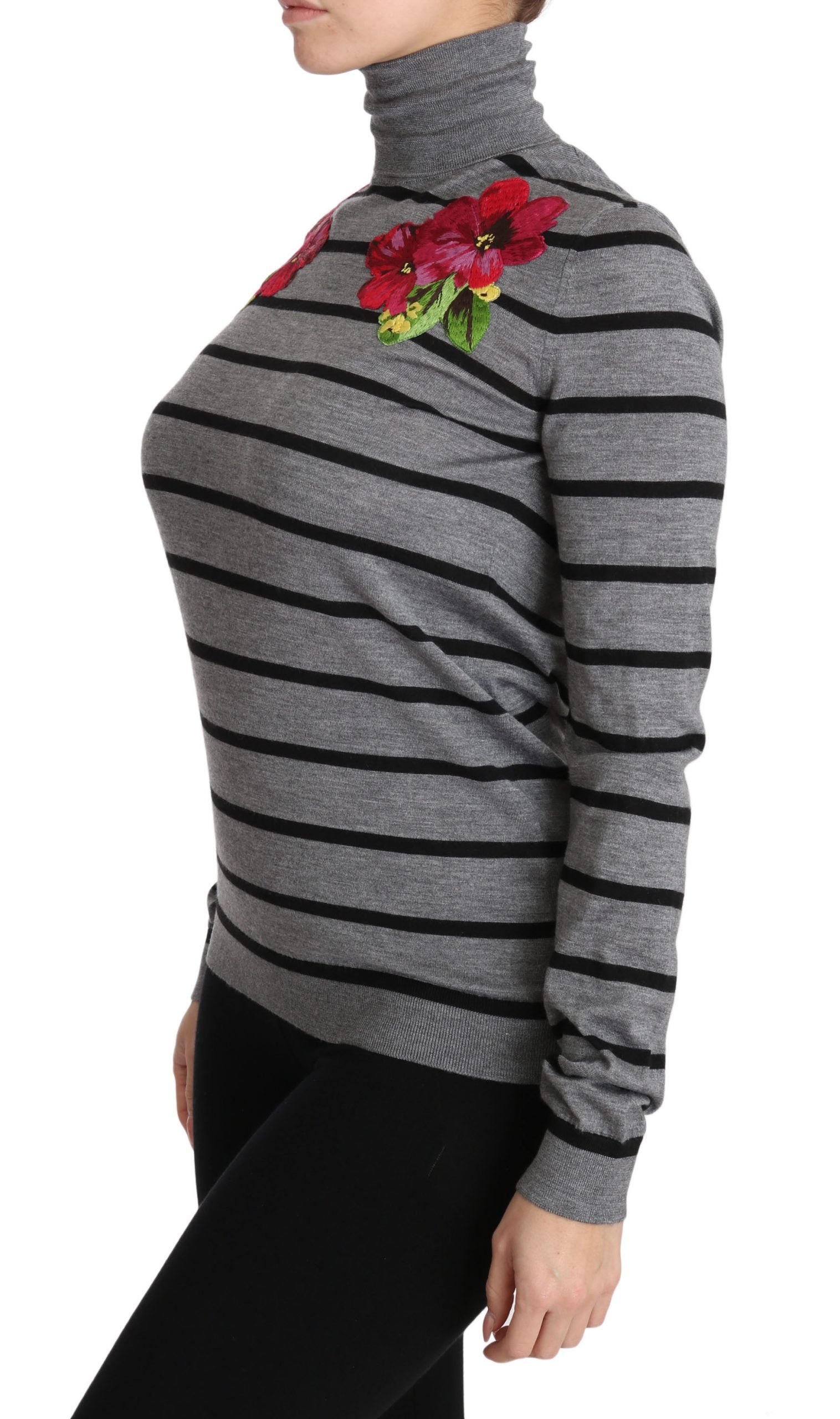 Dolce & Gabbana Elegant Embroidered Cashmere-Silk Sweater - ACCEXO