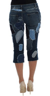 Chic Blue Patchwork Denim Shorts