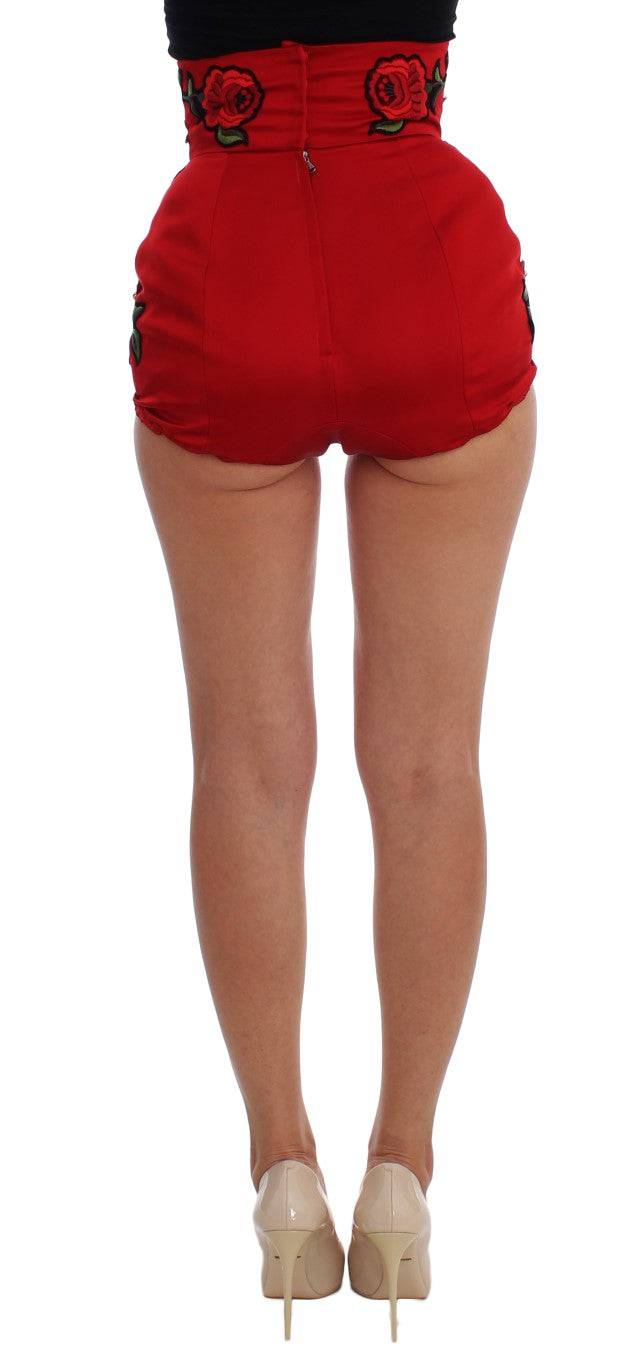 Dolce & Gabbana Elegant Silk High Waist Embroidered Shorts - ACCEXO