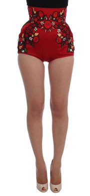 Dolce & Gabbana Elegant Silk High Waist Embroidered Shorts - ACCEXO