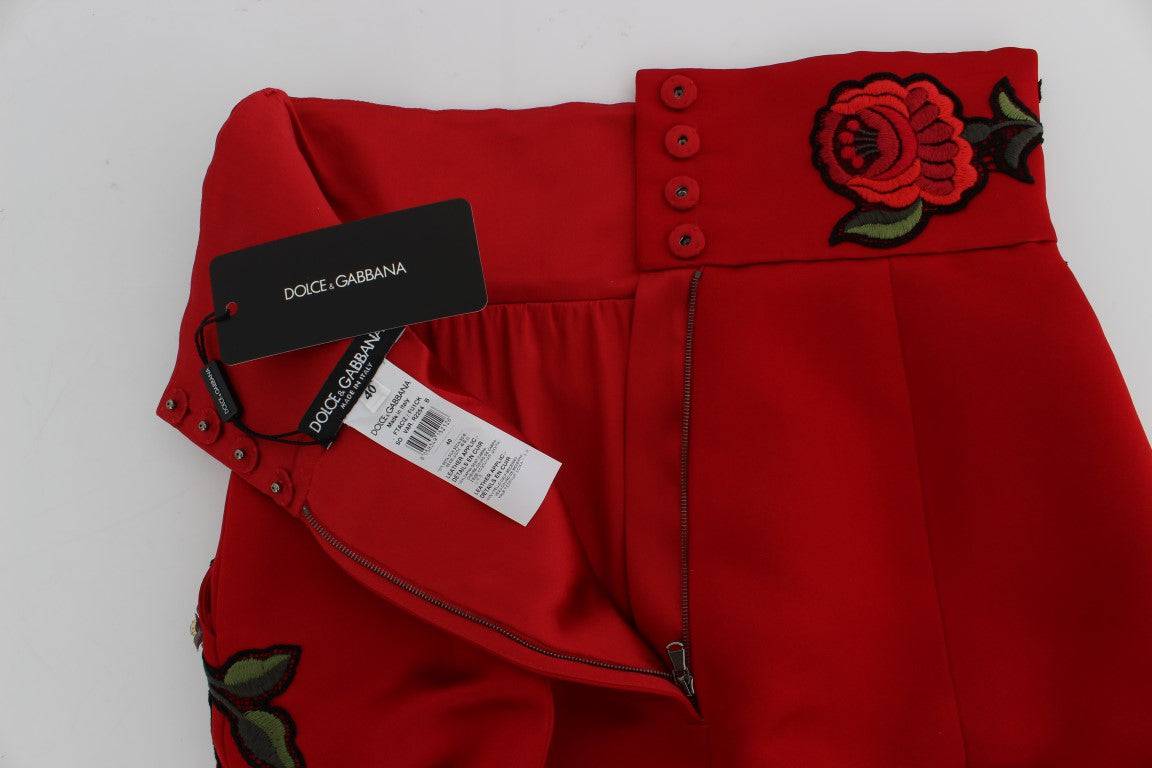 Dolce & Gabbana Elegant Silk High Waist Embroidered Shorts - ACCEXO