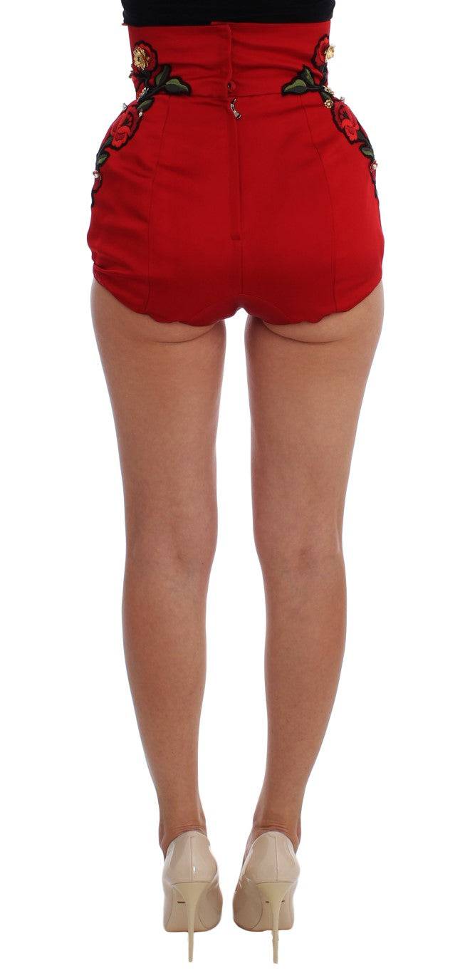 Dolce & Gabbana Enchanted Sicilian Rose Embroidered Mini Shorts - ACCEXO