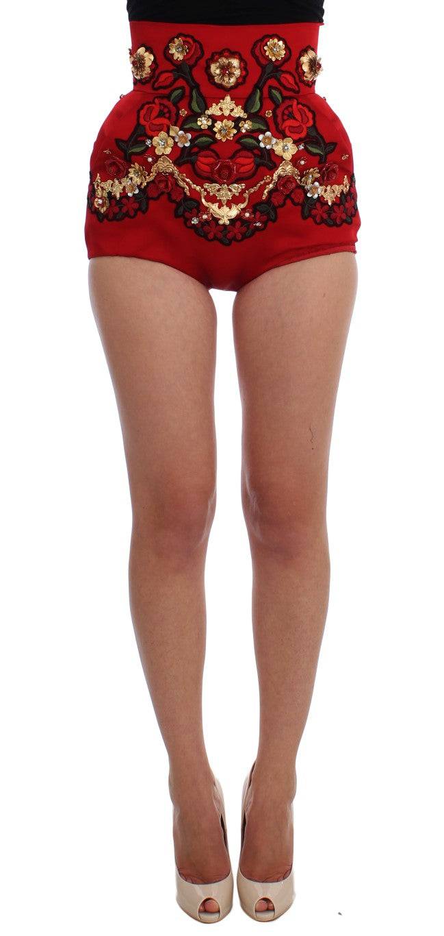 Dolce & Gabbana Enchanted Sicilian Rose Embroidered Mini Shorts - ACCEXO