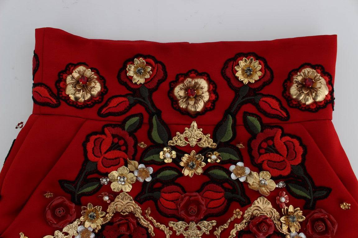 Dolce & Gabbana Enchanted Sicilian Rose Embroidered Mini Shorts - ACCEXO