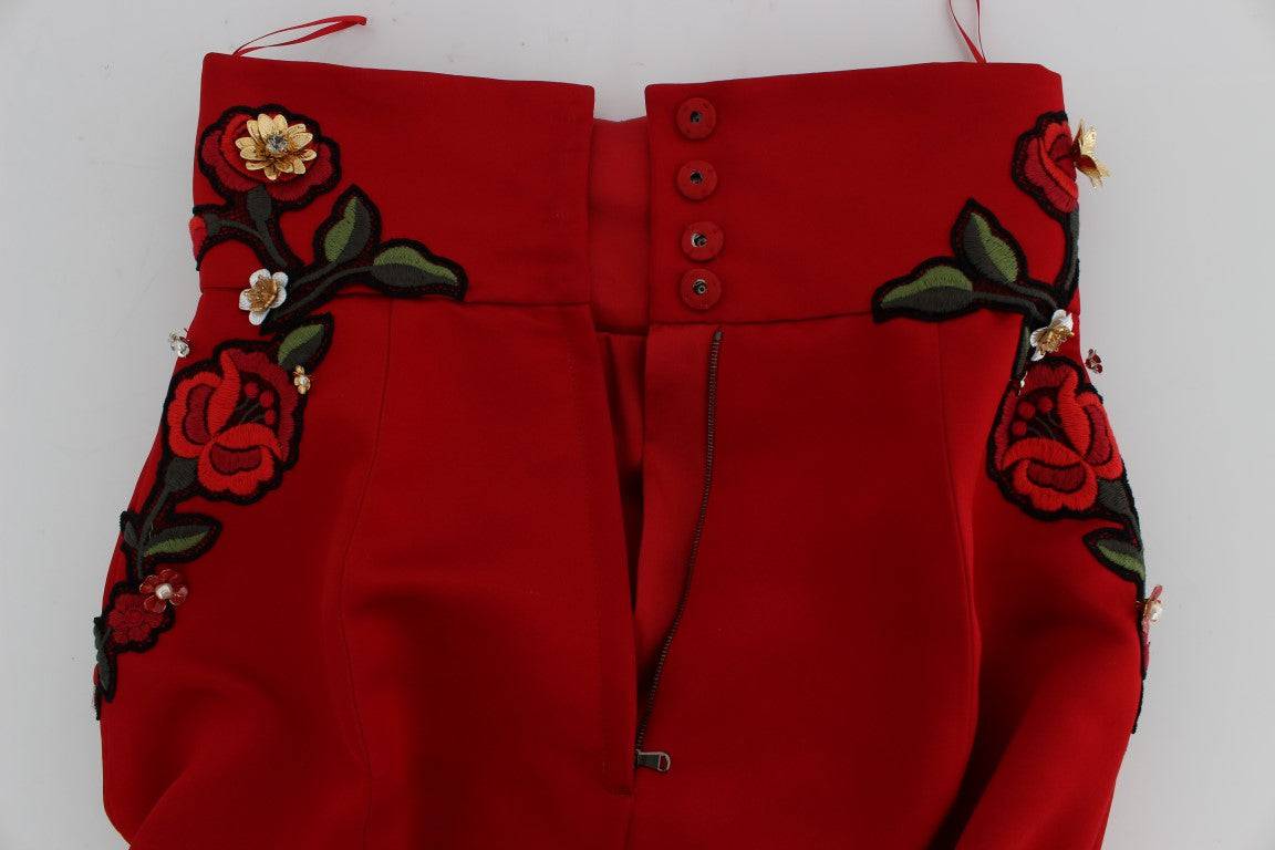 Dolce & Gabbana Enchanted Sicilian Rose Embroidered Mini Shorts - ACCEXO