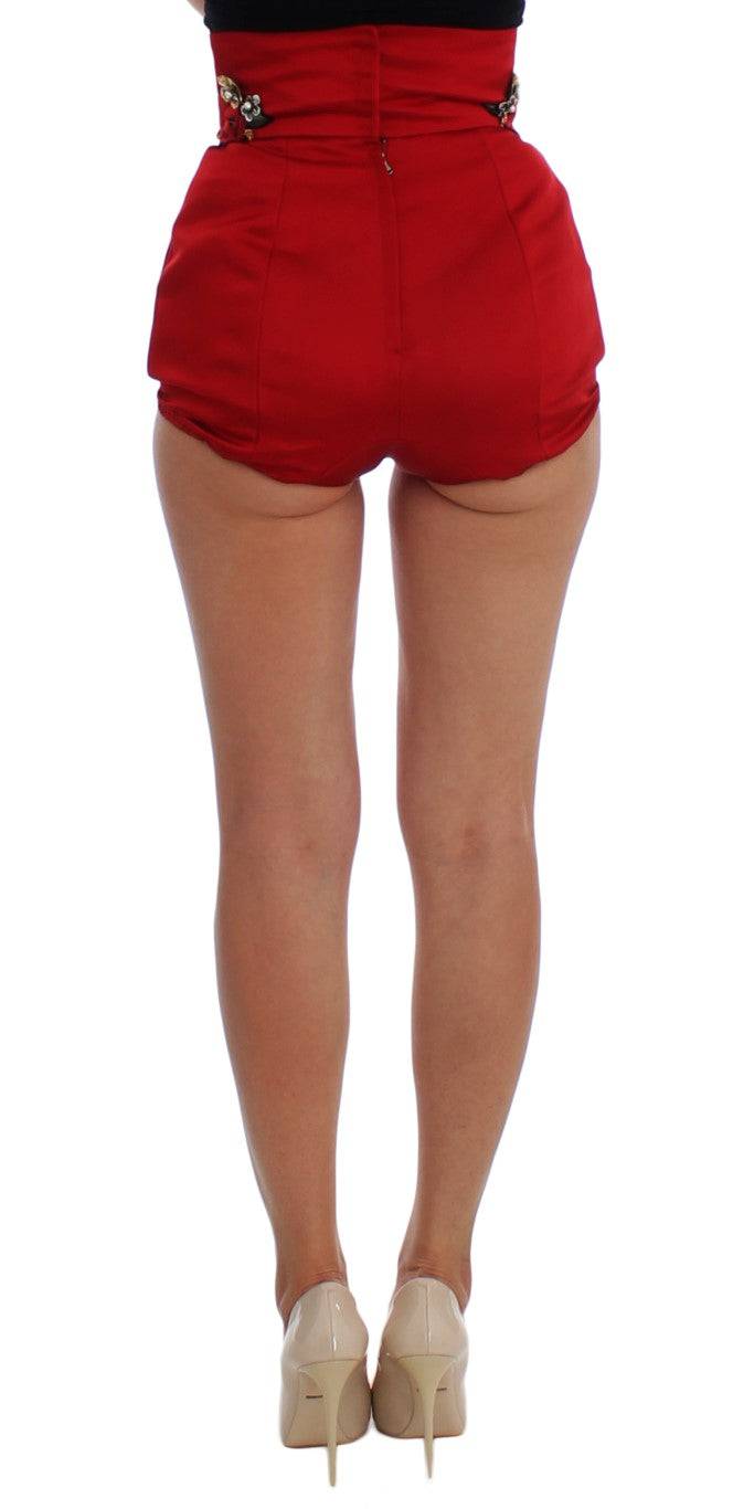 Dolce & Gabbana Enchanted Sicily Crystal-Embellished Silk Shorts - ACCEXO