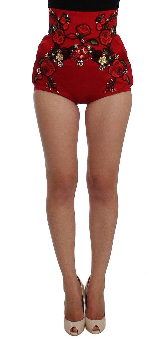 Dolce & Gabbana Enchanted Sicily Crystal-Embellished Silk Shorts - ACCEXO