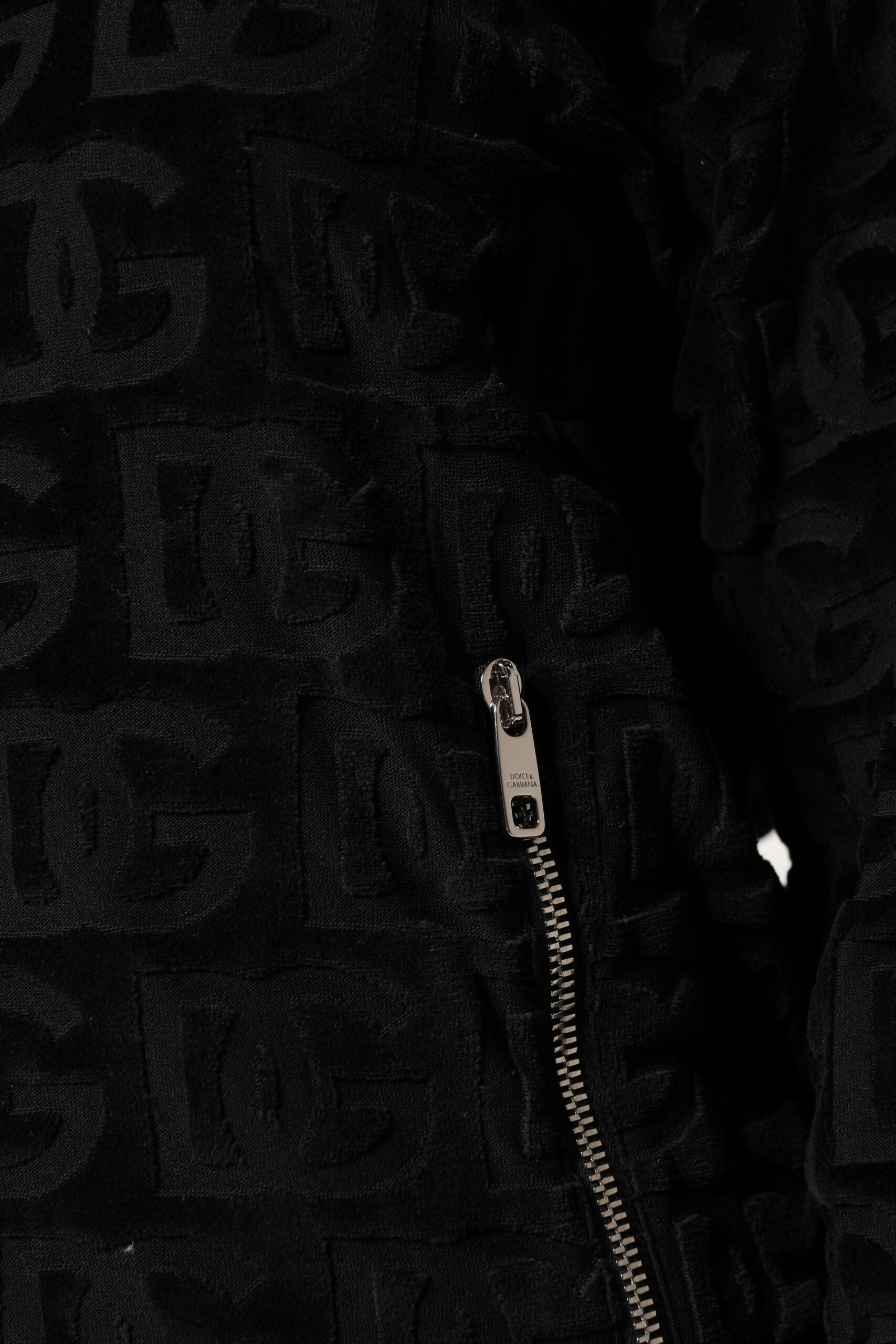 Dolce & Gabbana Black Logo Monogram Full Zip Bomber Jacket - ACCEXO