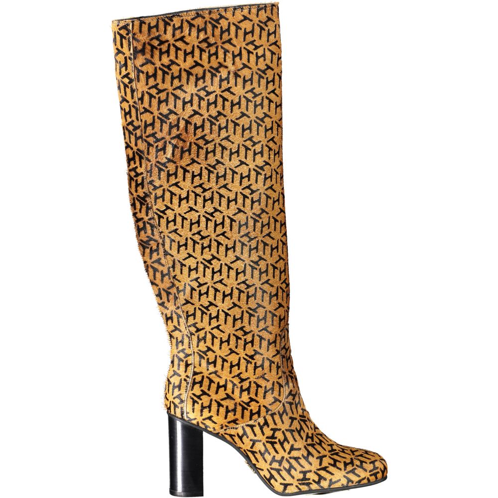 Tommy Hilfiger Beige Leather Women Boot - ACCEXO