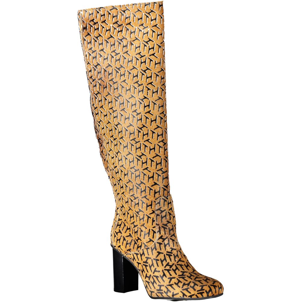 Tommy Hilfiger Beige Leather Women Boot - ACCEXO