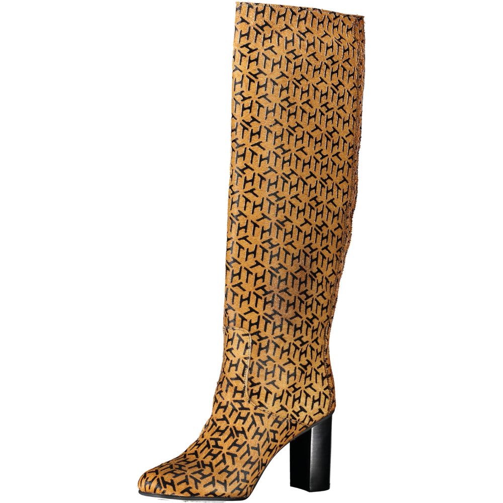 Tommy Hilfiger Beige Leather Women Boot - ACCEXO