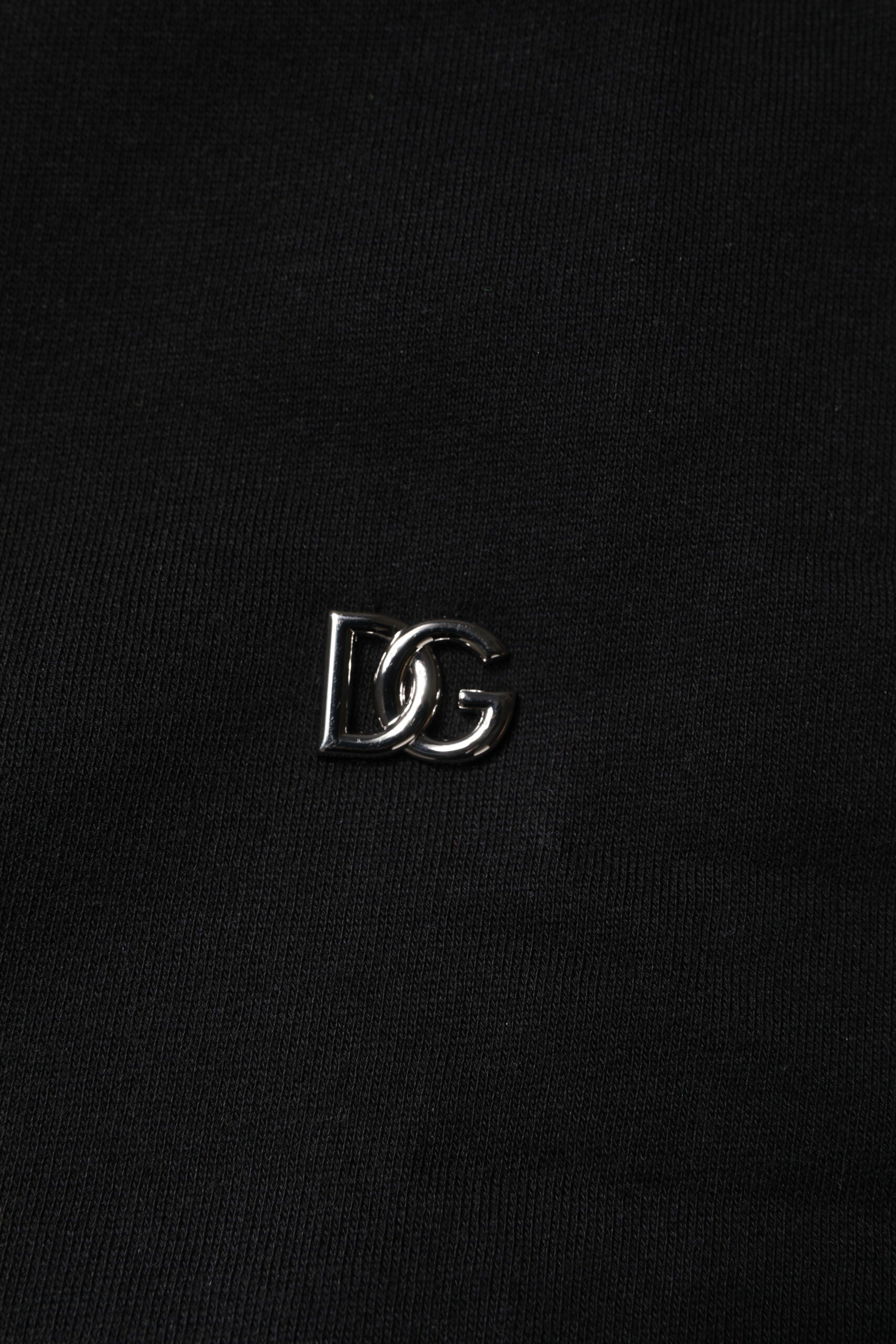 Dolce & Gabbana Black Cotton Crew Neck Sweatshirt Sweater - ACCEXO