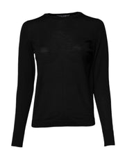 Dolce & Gabbana Black Wool Knit Crew Neck Pullover Sweater - ACCEXO