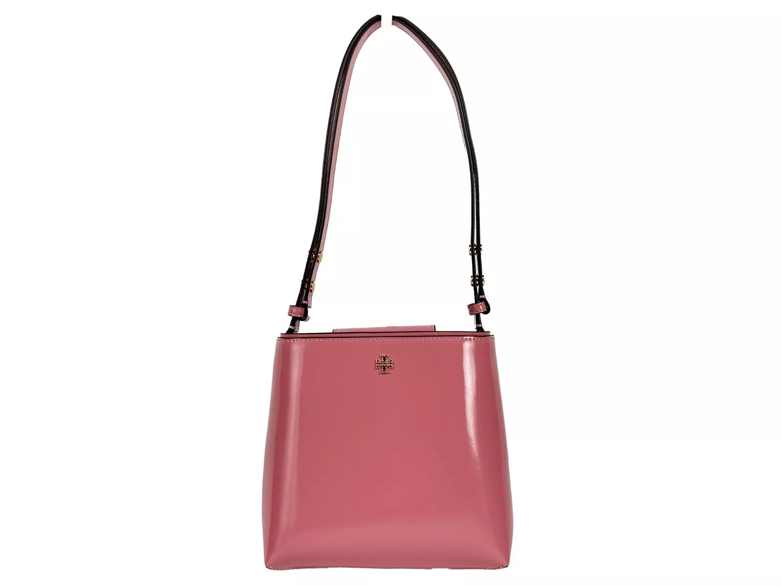 Tory Burch Patent Emerson Small Bucket Bag Purse Pink - ACCEXO