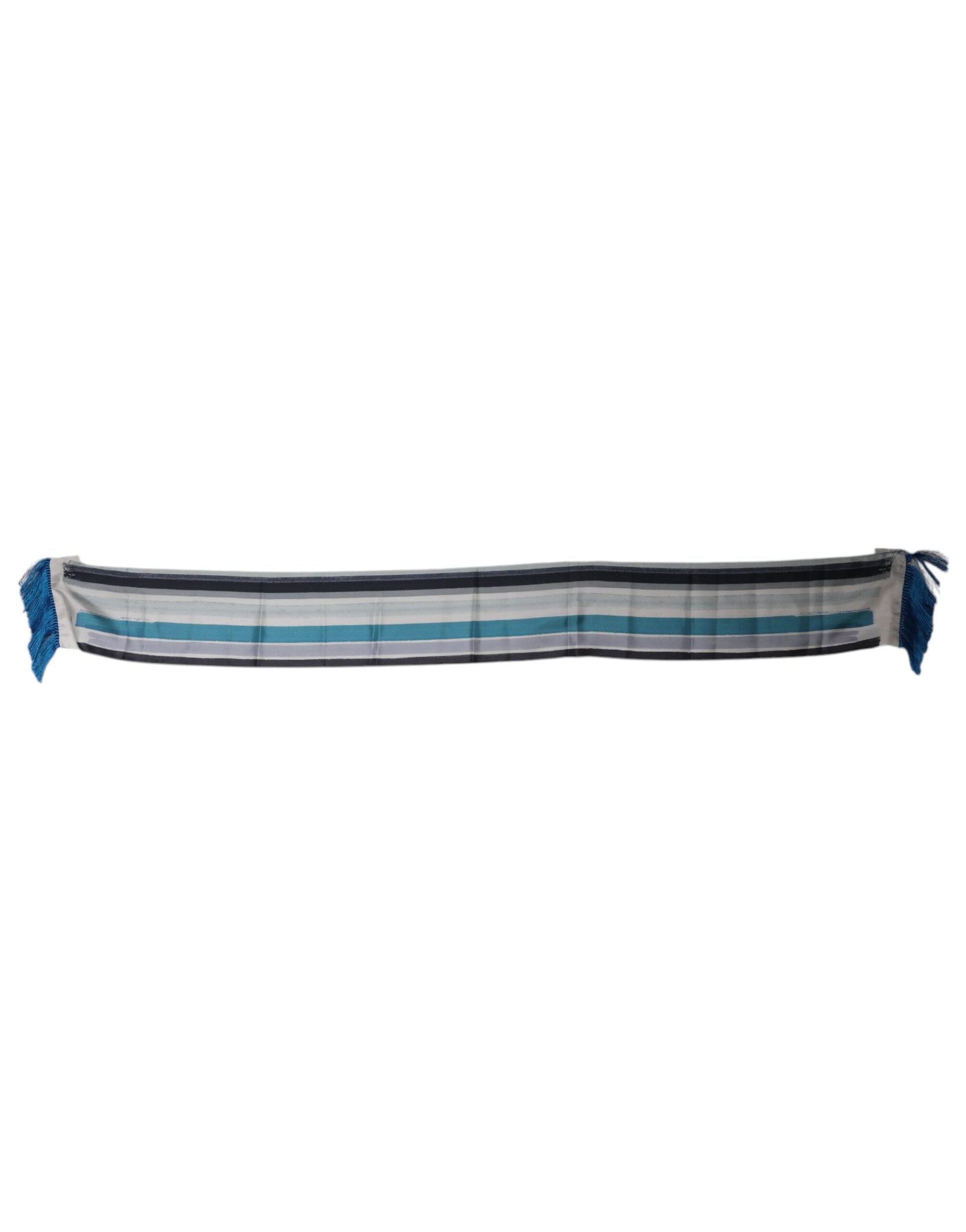 Dolce & Gabbana Multicolor Stripes Silk Fringes Neck Foulard Scarf - ACCEXO