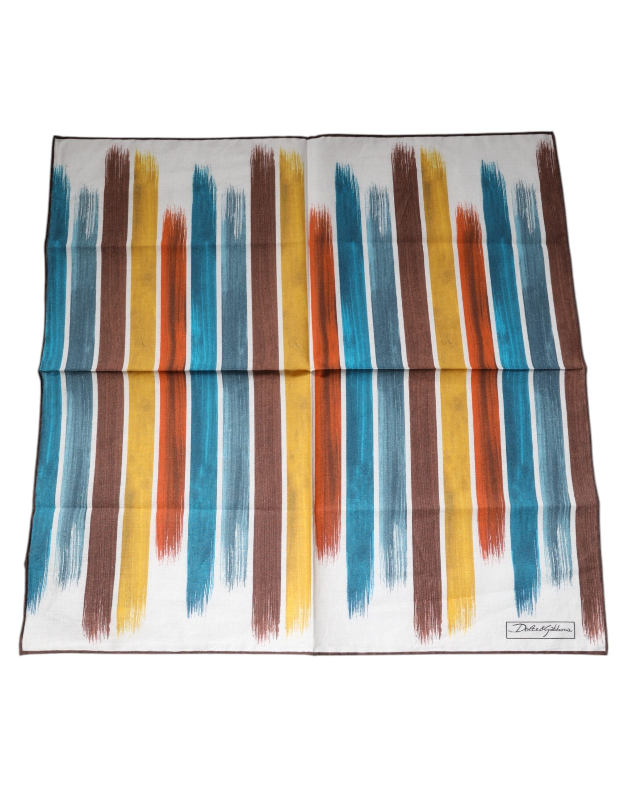 Dolce & Gabbana Multicolor Stripes Cotton Square Foulard Scarf - ACCEXO