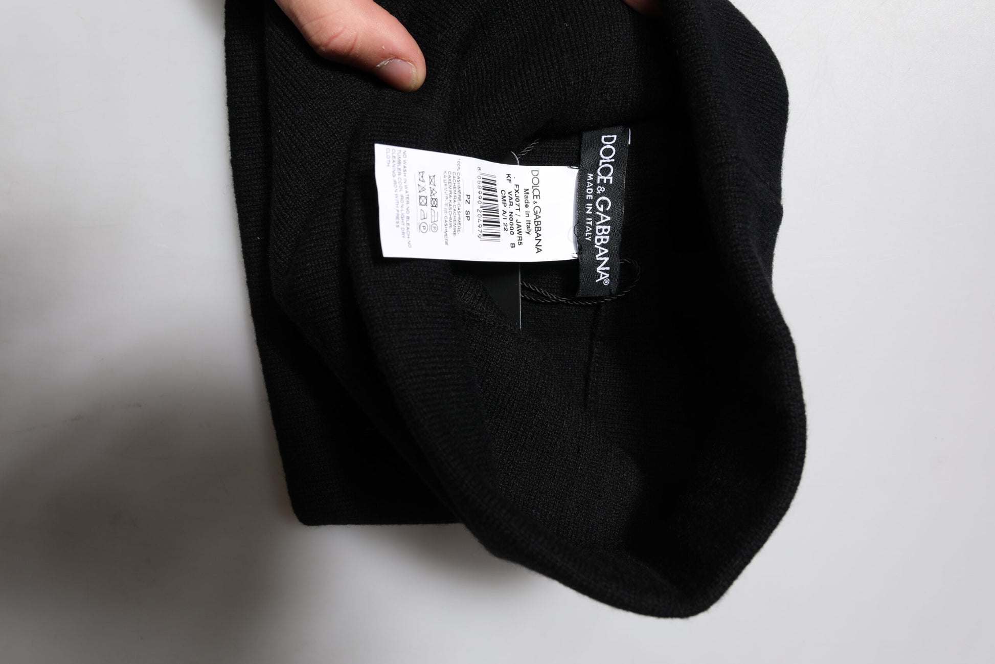 Dolce & Gabbana Black Cashmere Knitted Square Handkerchief Scarf - ACCEXO