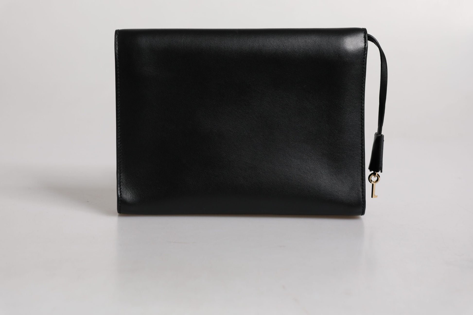 Dolce & Gabbana Black Leather Logo Plaque Document Briefcase Bag - ACCEXO