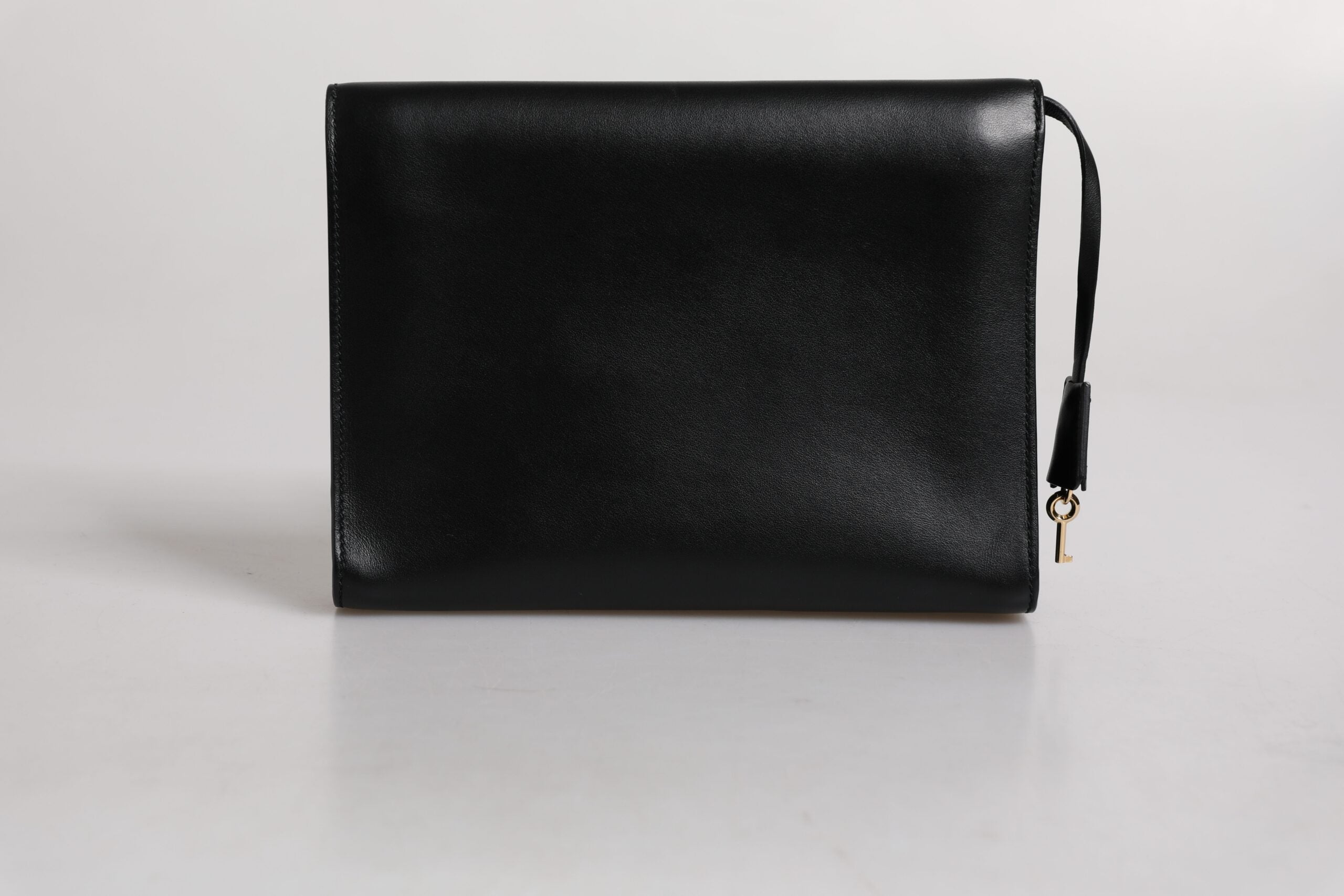 Dolce & Gabbana Black Leather Logo Plaque Document Briefcase Bag - ACCEXO