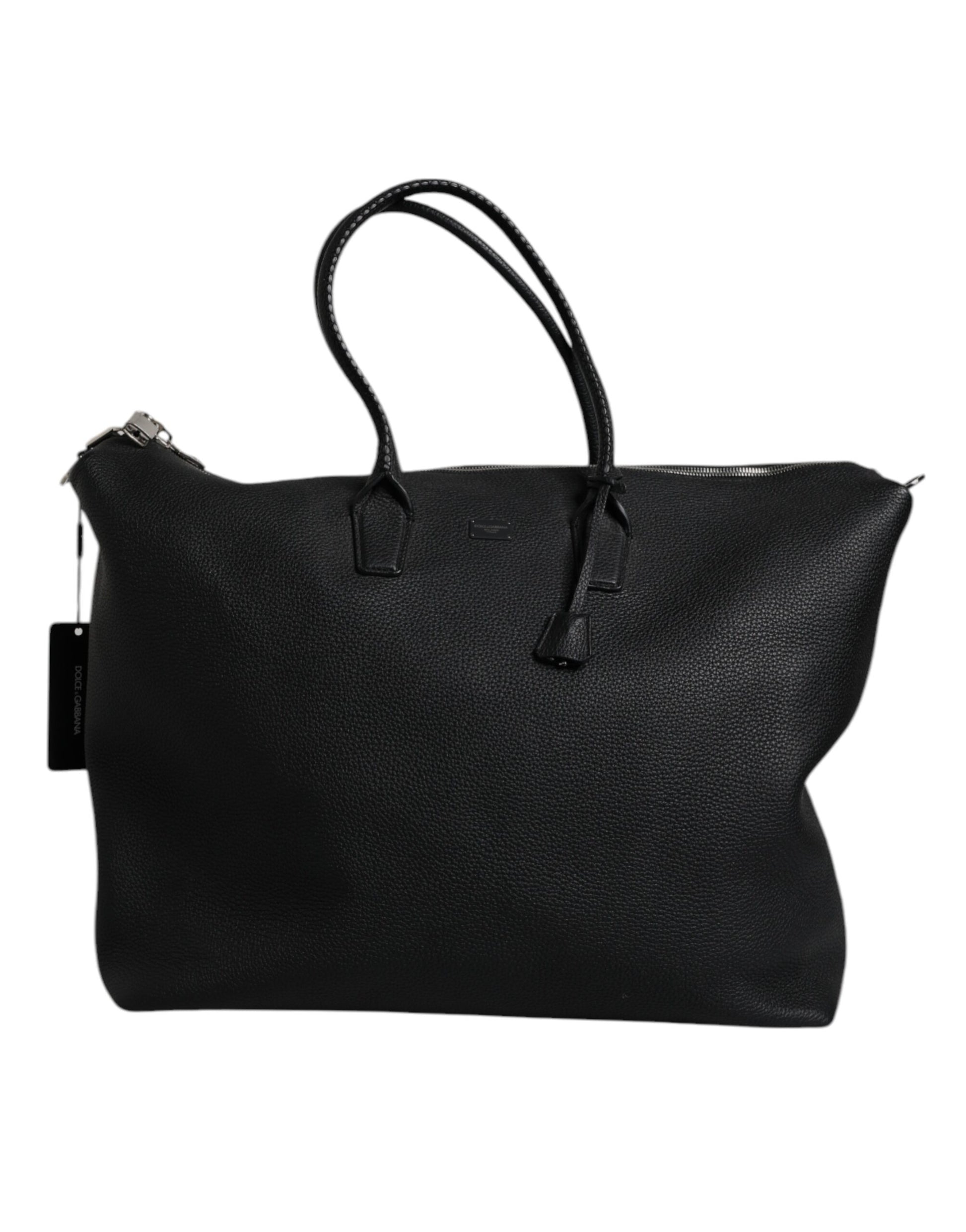 Dolce & Gabbana Black Calfskin Leather Hand Shoulder Duffle Bag - ACCEXO