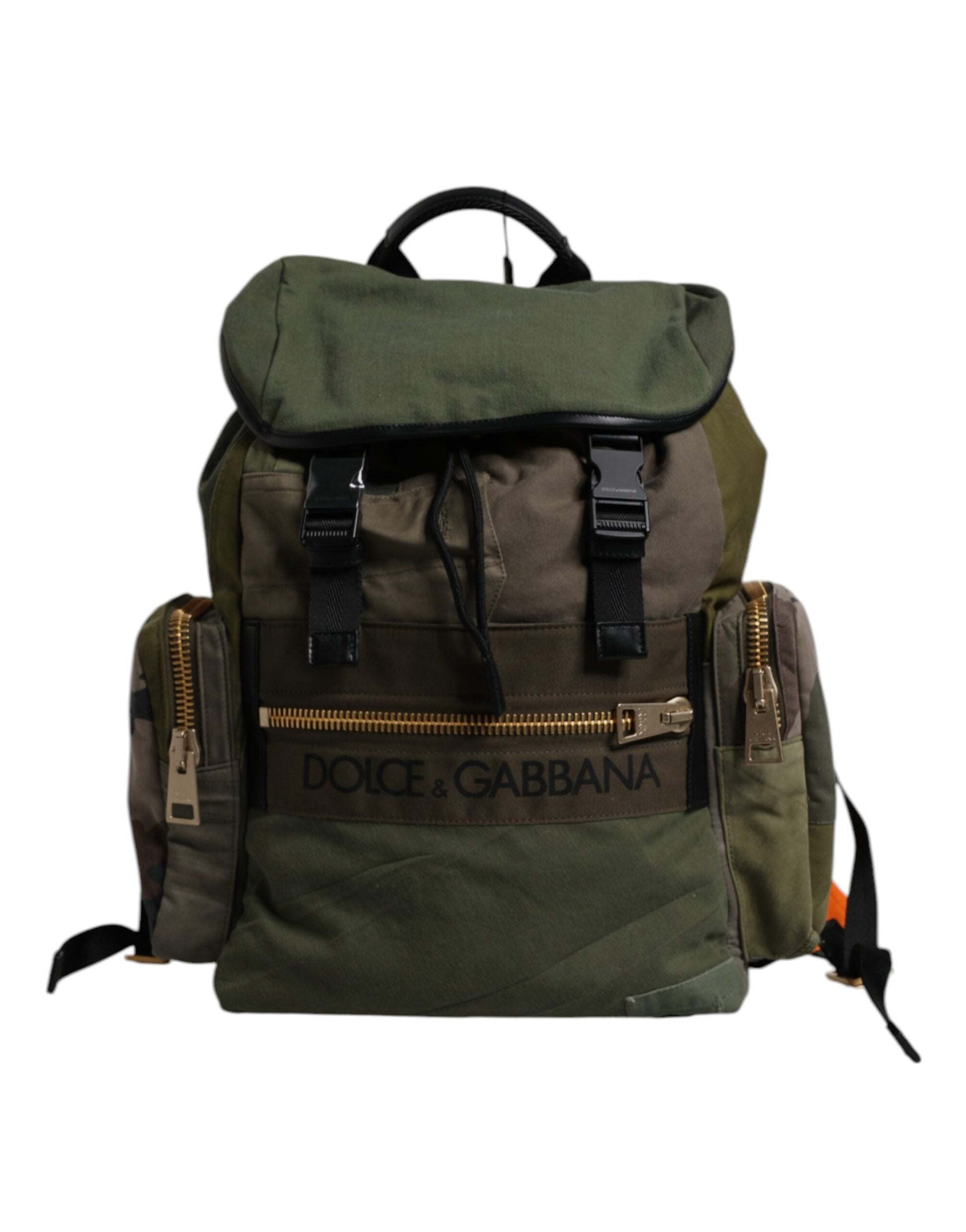 Dolce & Gabbana Military Green Patchwork Travel Backpack Bag - ACCEXO