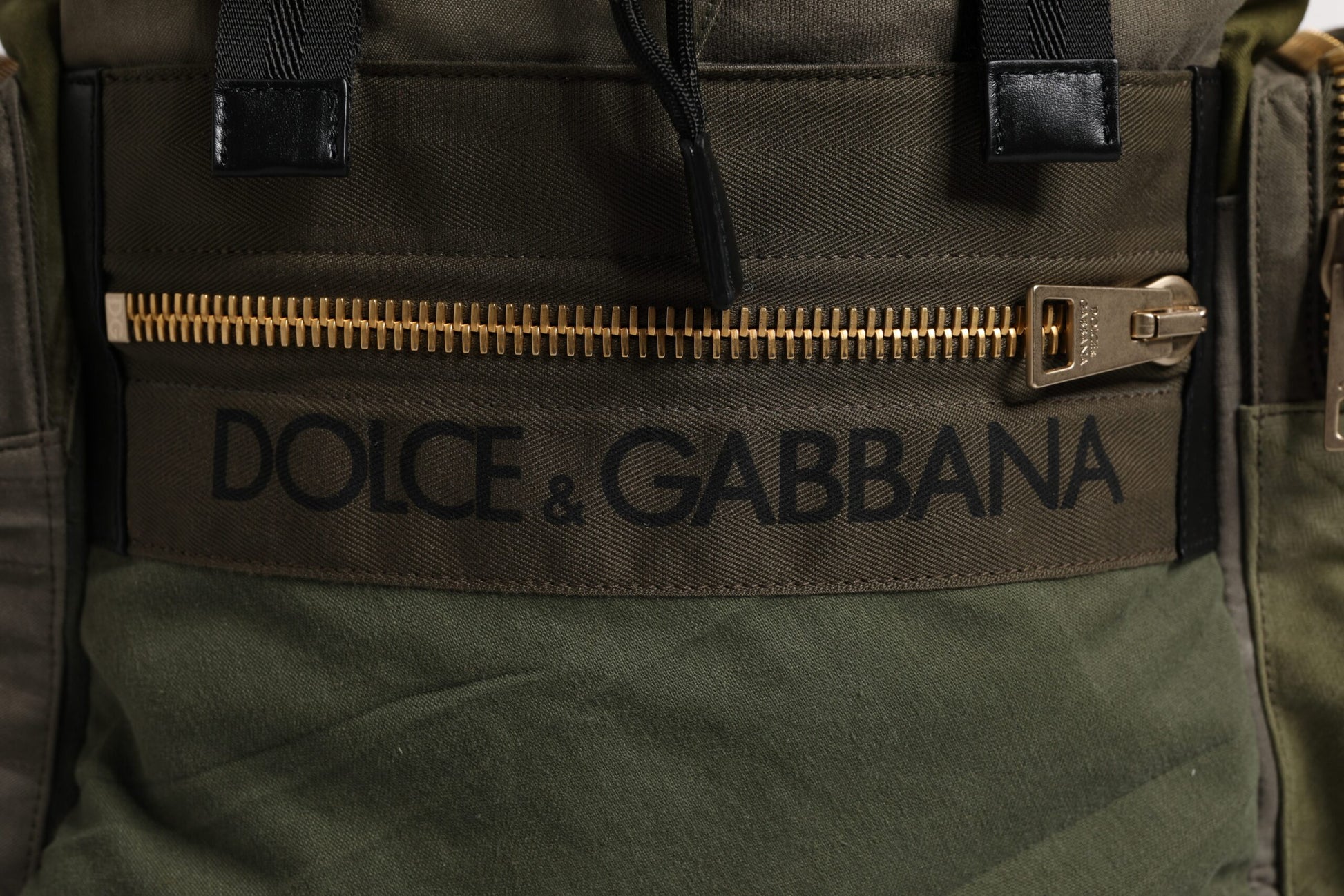 Dolce & Gabbana Military Green Patchwork Travel Backpack Bag - ACCEXO