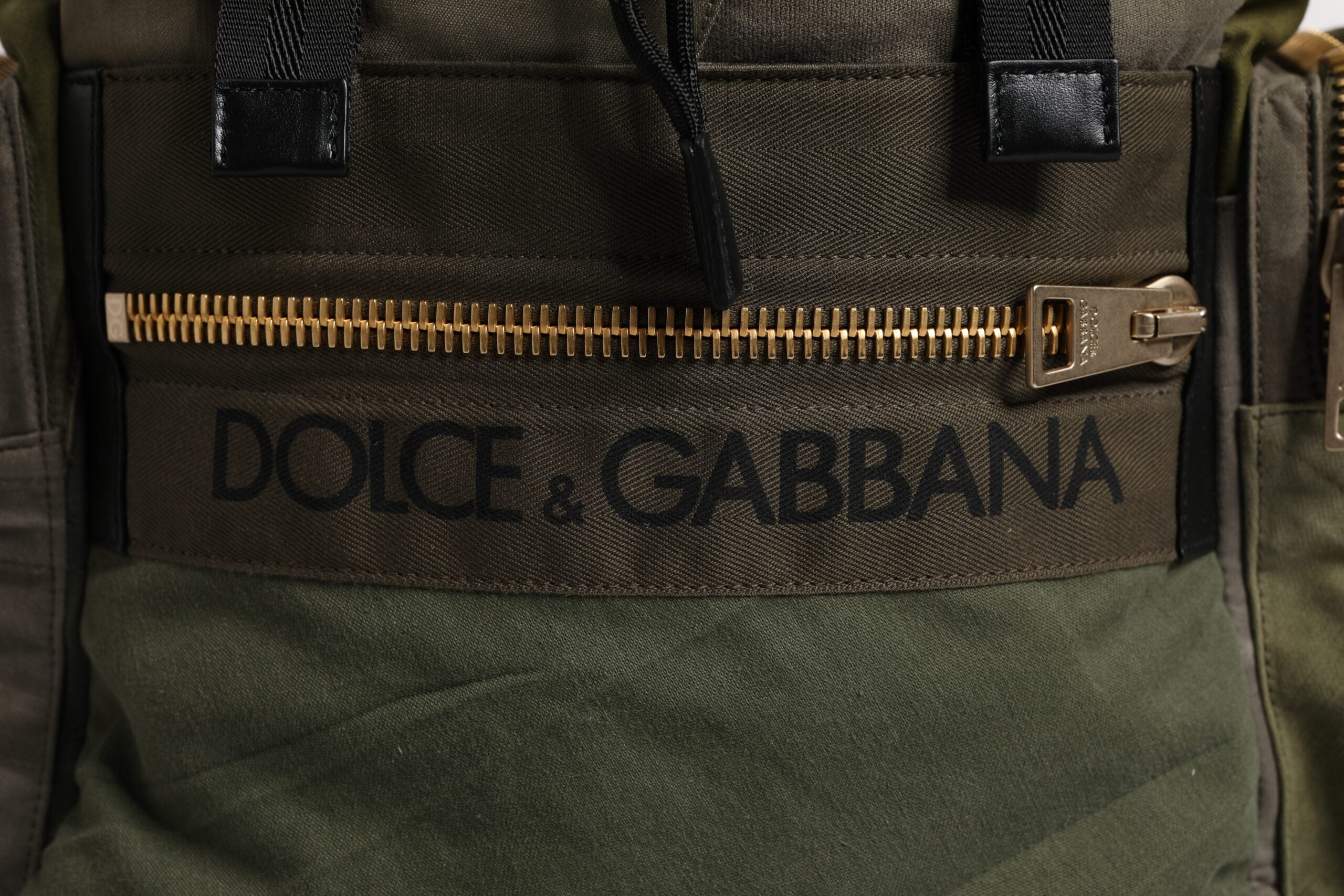 Dolce & Gabbana Military Green Patchwork Travel Backpack Bag - ACCEXO