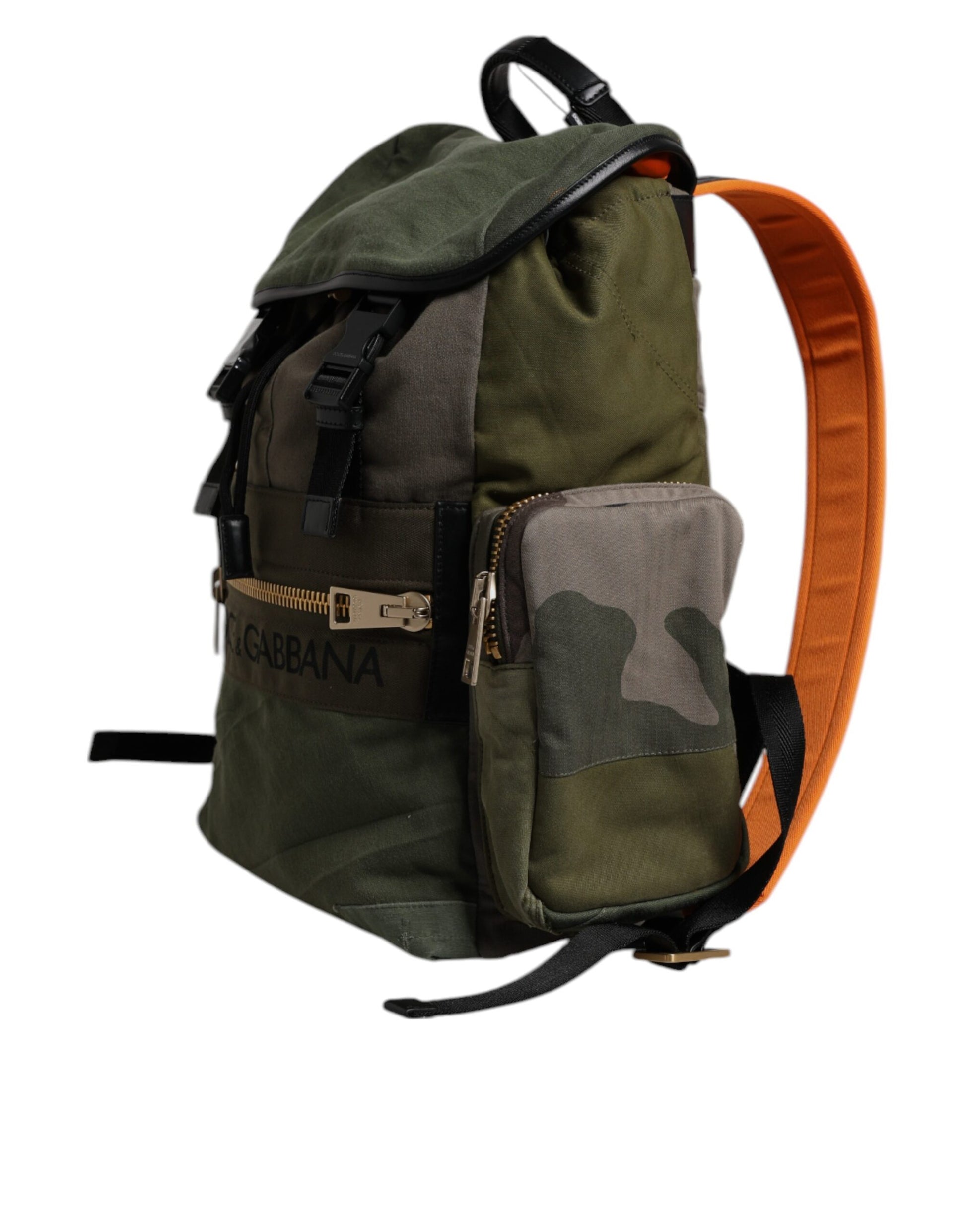 Dolce & Gabbana Military Green Patchwork Travel Backpack Bag - ACCEXO