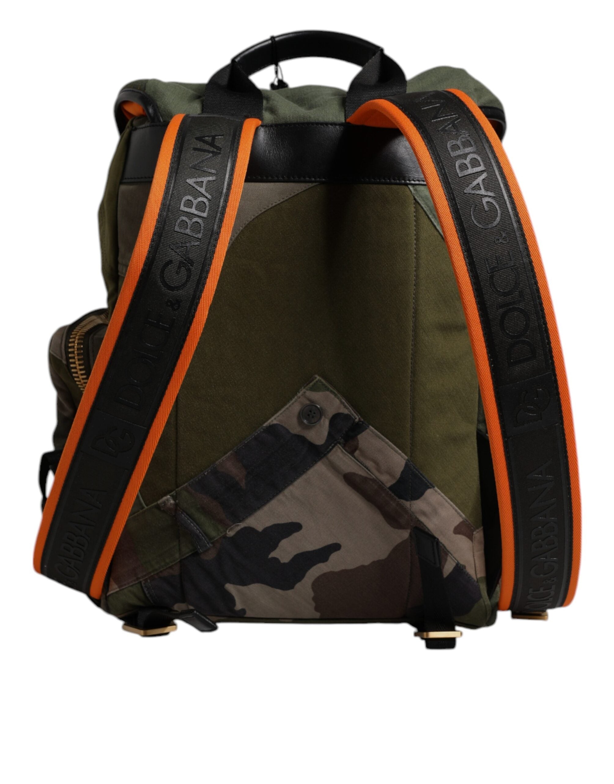 Dolce & Gabbana Military Green Patchwork Travel Backpack Bag - ACCEXO