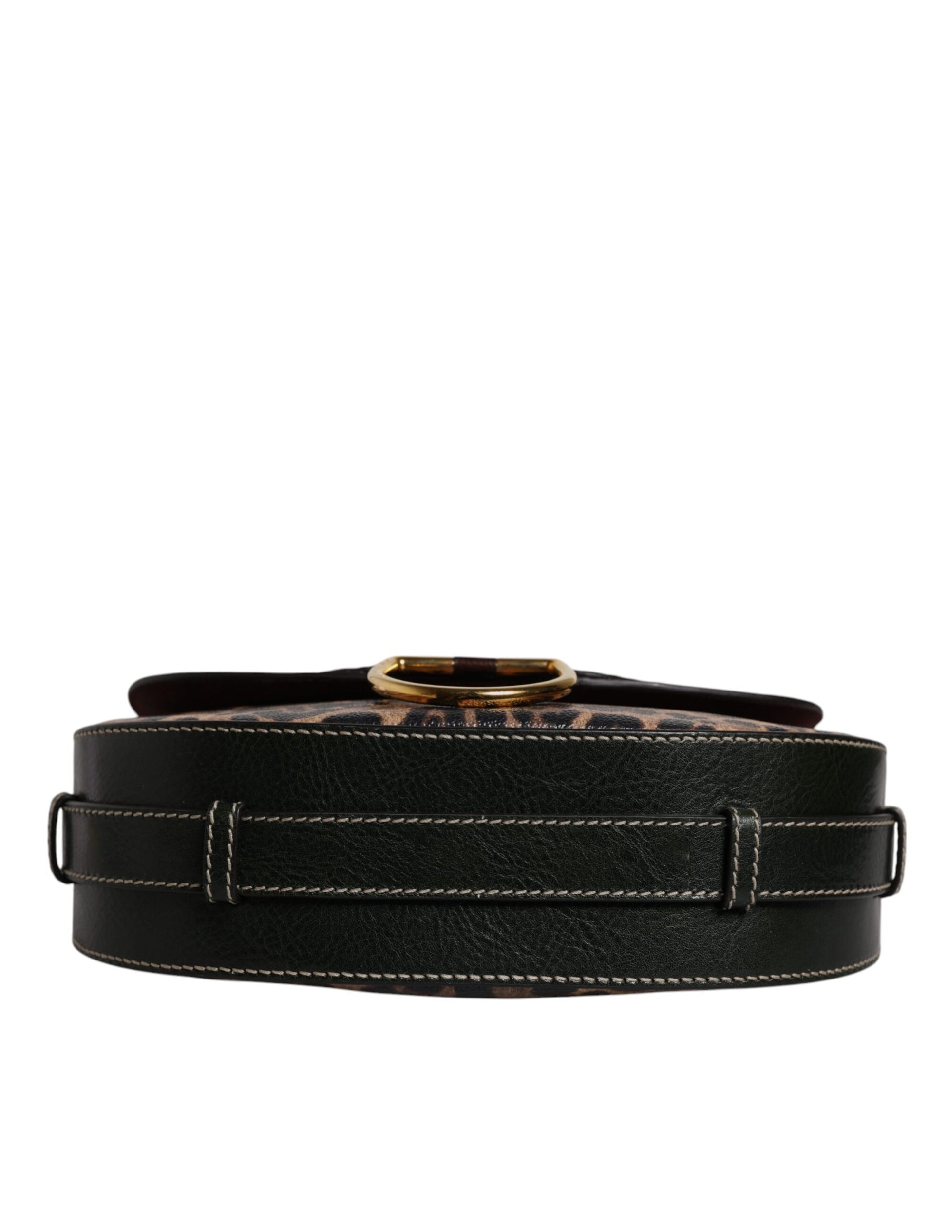 Dolce & Gabbana Black Brown Leopard Leather Shoulder Strap Bag - ACCEXO