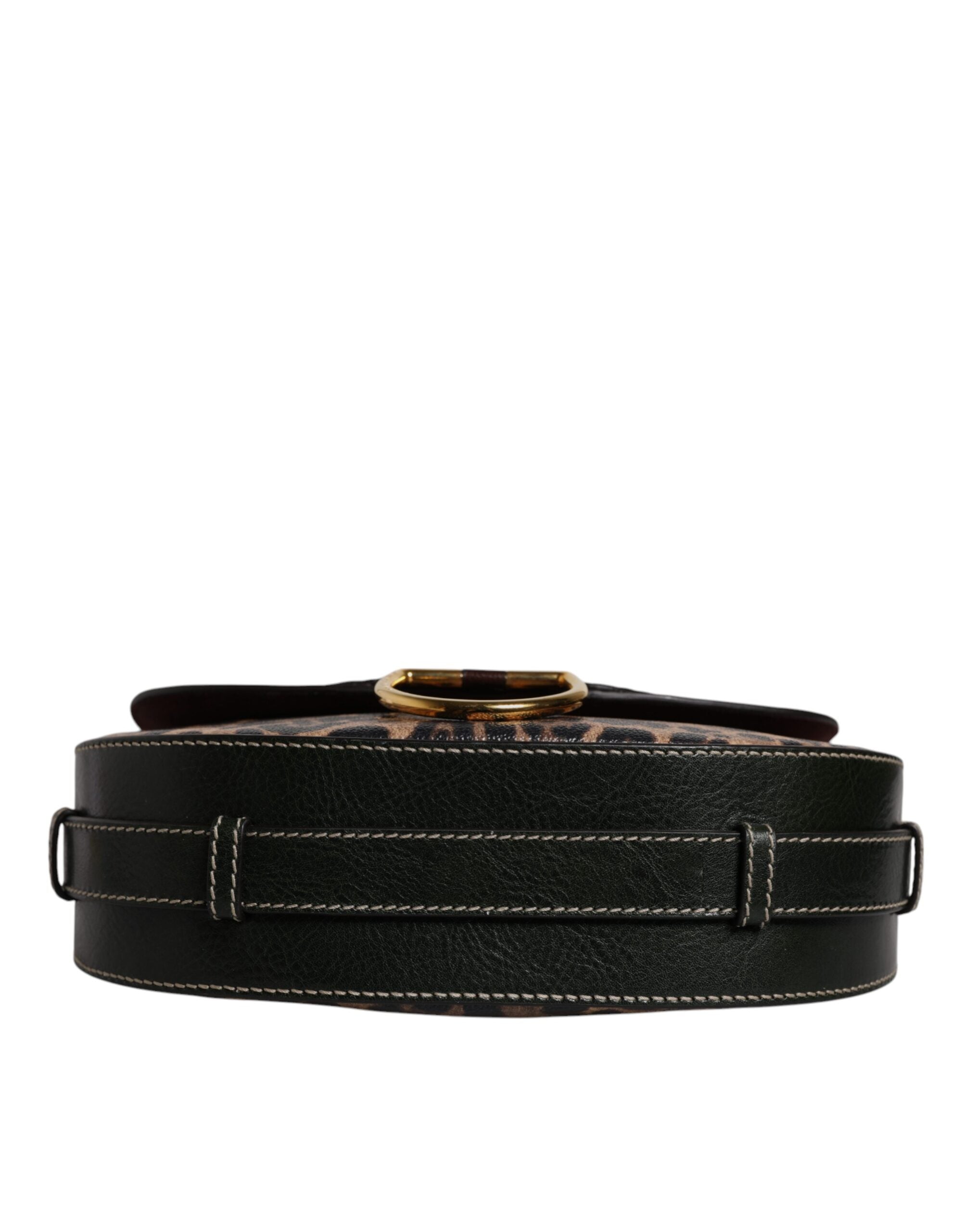 Dolce & Gabbana Black Brown Leopard Leather Shoulder Strap Bag - ACCEXO