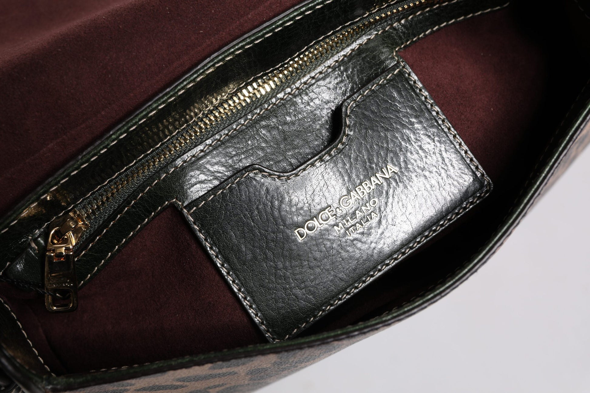 Dolce & Gabbana Black Brown Leopard Leather Shoulder Strap Bag - ACCEXO