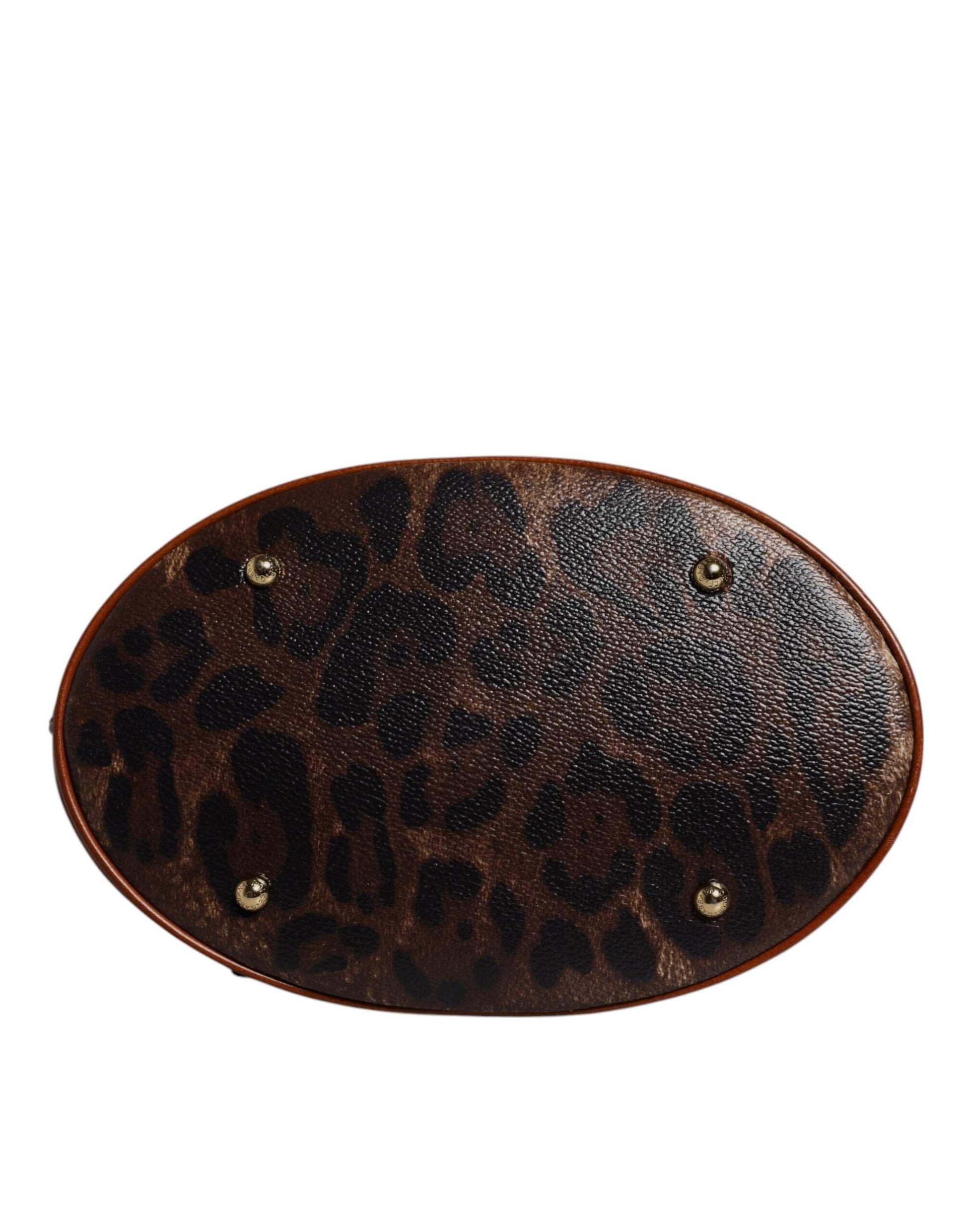 Dolce & Gabbana Brown Leopard Leather Shoulder Strap Tote Bag - ACCEXO