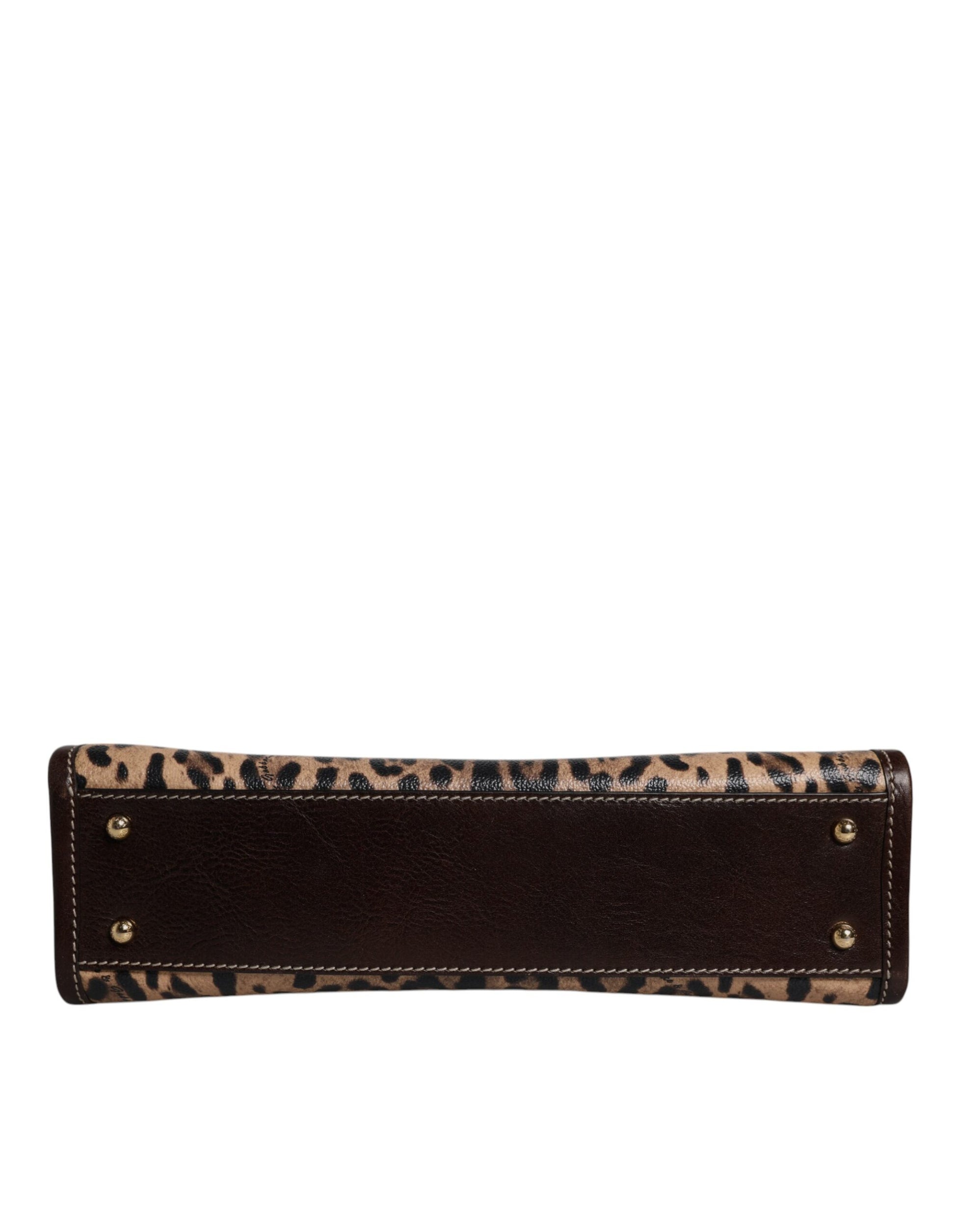 Dolce & Gabbana Brown Leopard Leather Shoulder Strap Tote Bag - ACCEXO