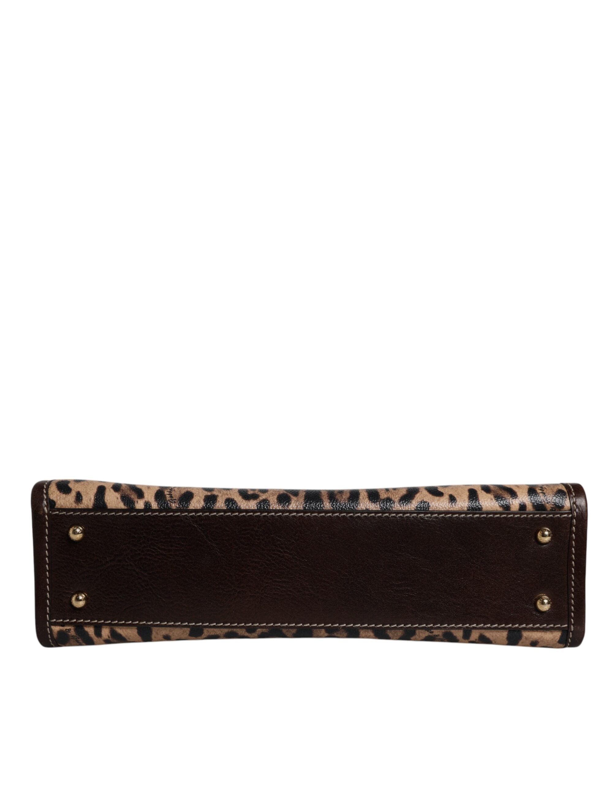 Dolce & Gabbana Brown Leopard Leather Shoulder Strap Tote Bag - ACCEXO