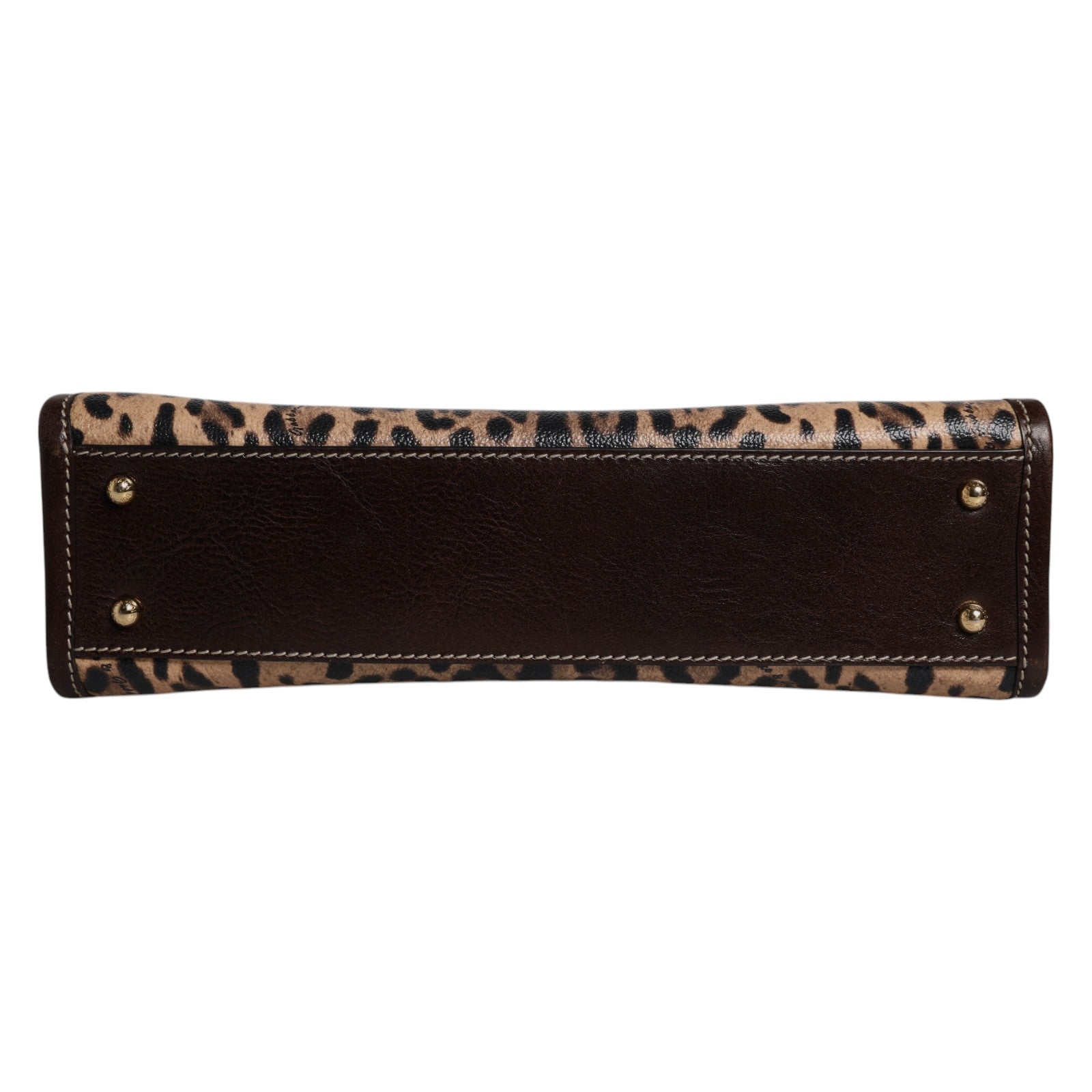 Dolce & Gabbana Brown Leopard Leather Shoulder Strap Tote Bag - ACCEXO