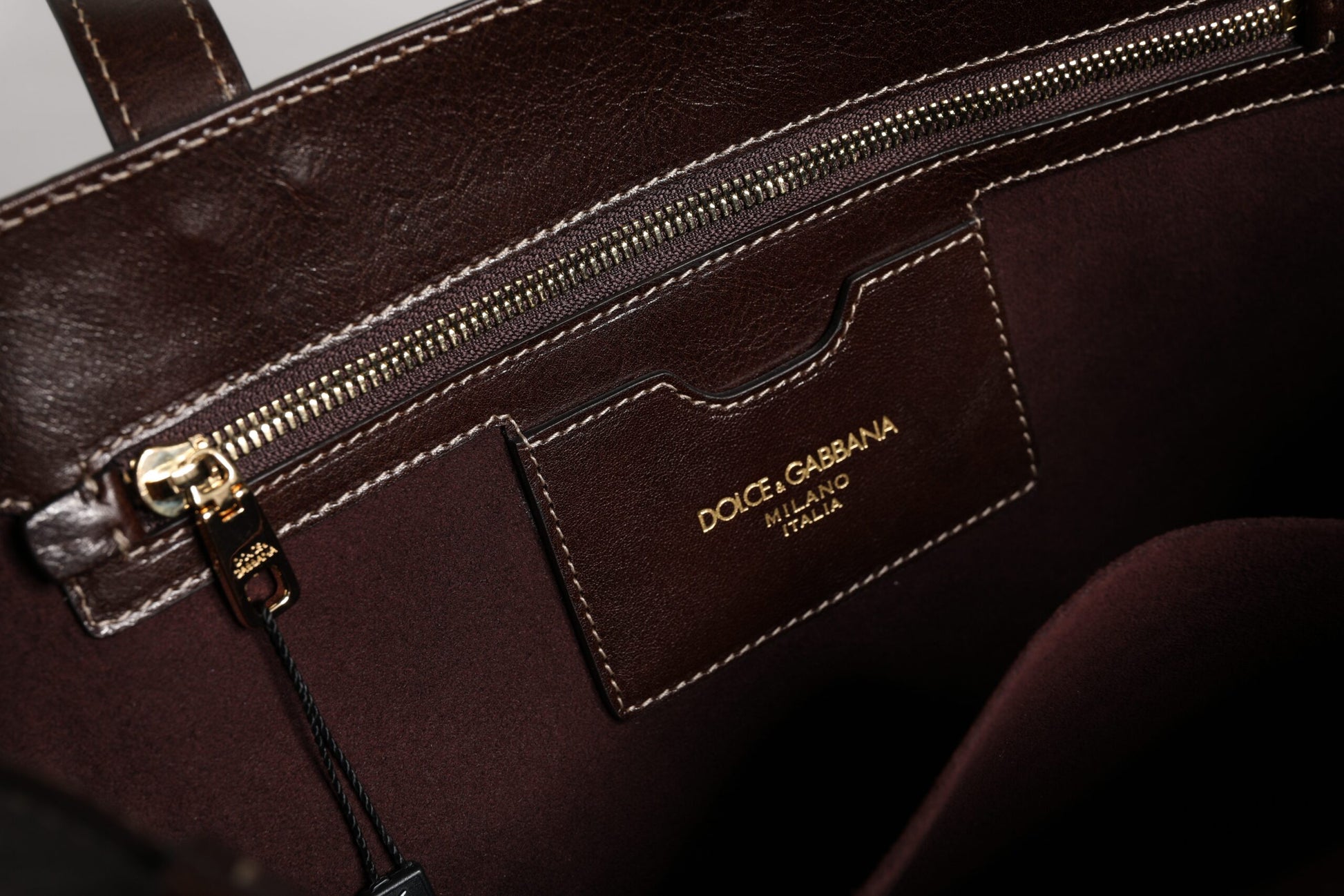 Dolce & Gabbana Brown Leopard Leather Shoulder Strap Tote Bag - ACCEXO