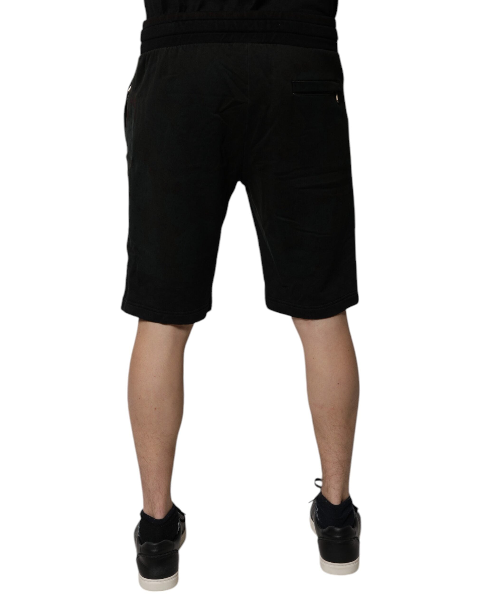 Dolce & Gabbana Black Cotton Sweatshorts Men Bermuda Shorts - ACCEXO