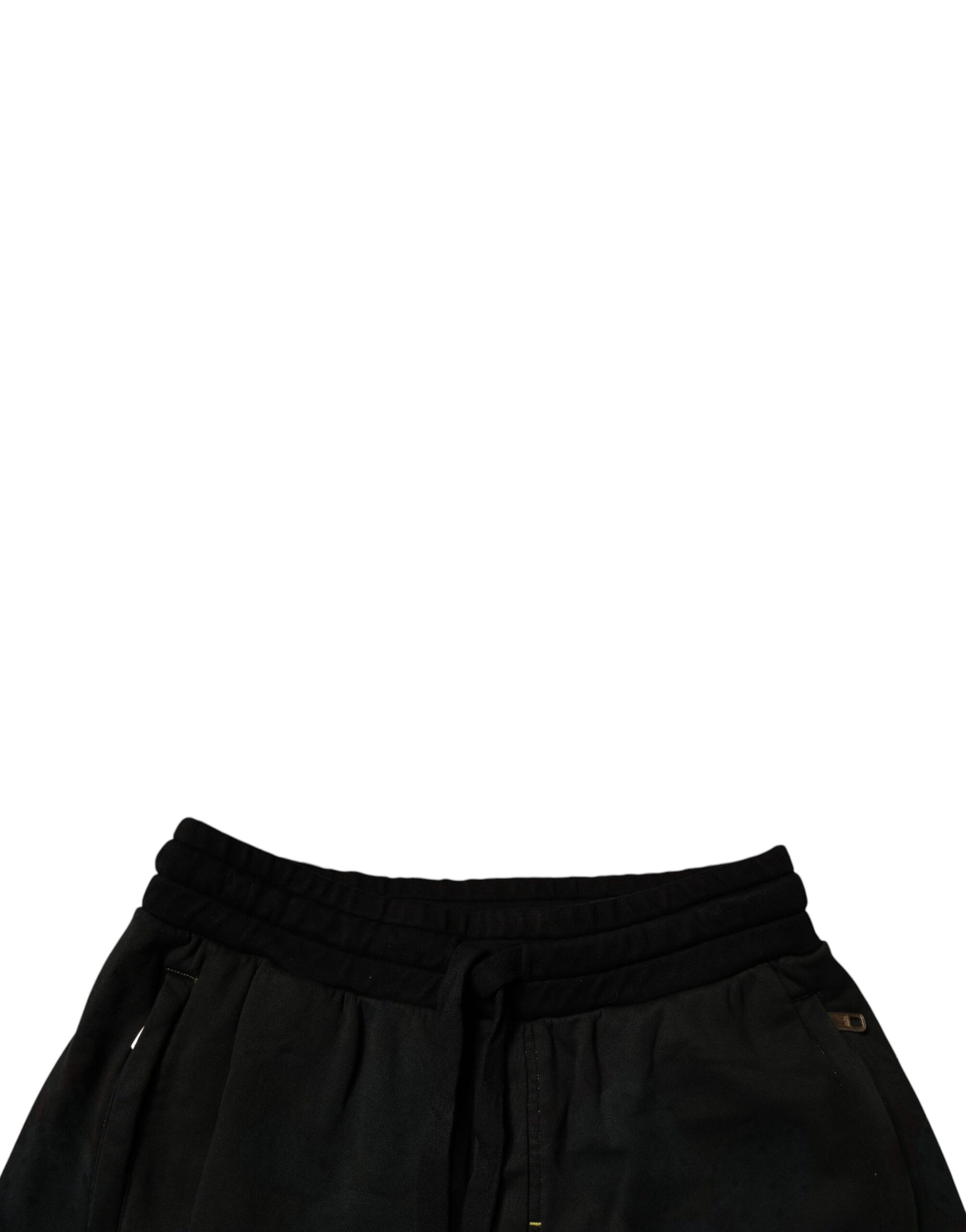 Dolce & Gabbana Black Cotton Sweatshorts Men Bermuda Shorts - ACCEXO