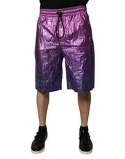 Dolce & Gabbana Metallic Pink Purple Two Tone Bermuda Shorts - ACCEXO