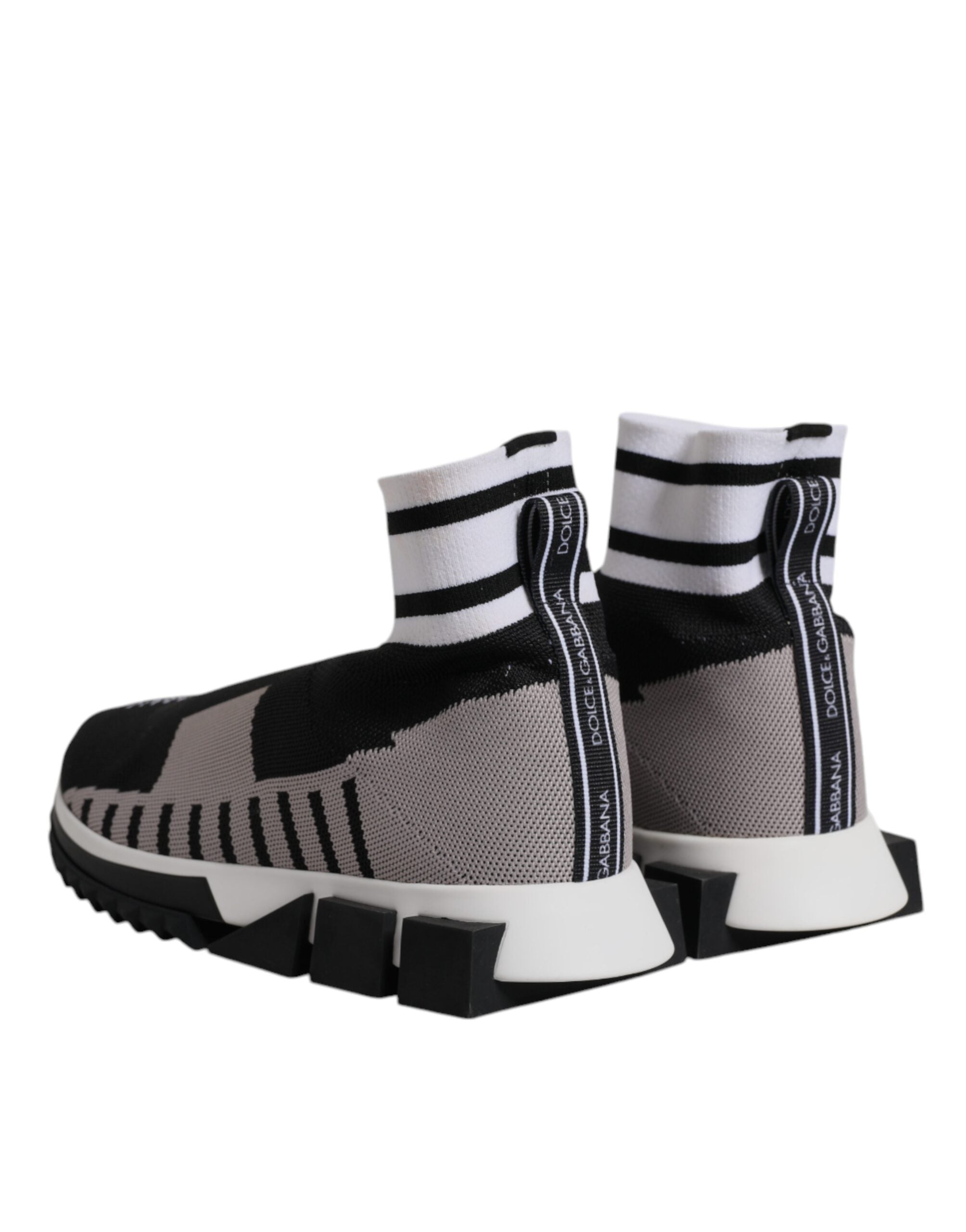 Dolce & Gabbana Black Gray Sorrento Socks Men Sneakers Shoes - ACCEXO
