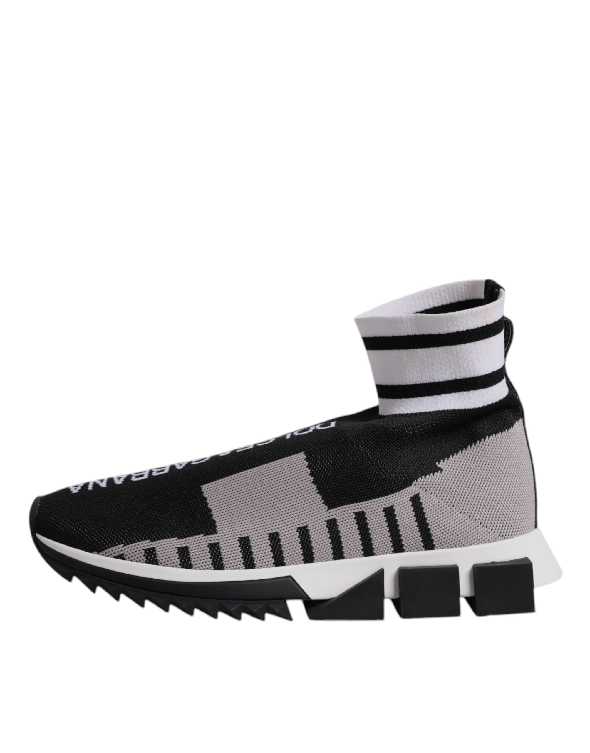 Dolce & Gabbana Black Gray Sorrento Socks Men Sneakers Shoes - ACCEXO