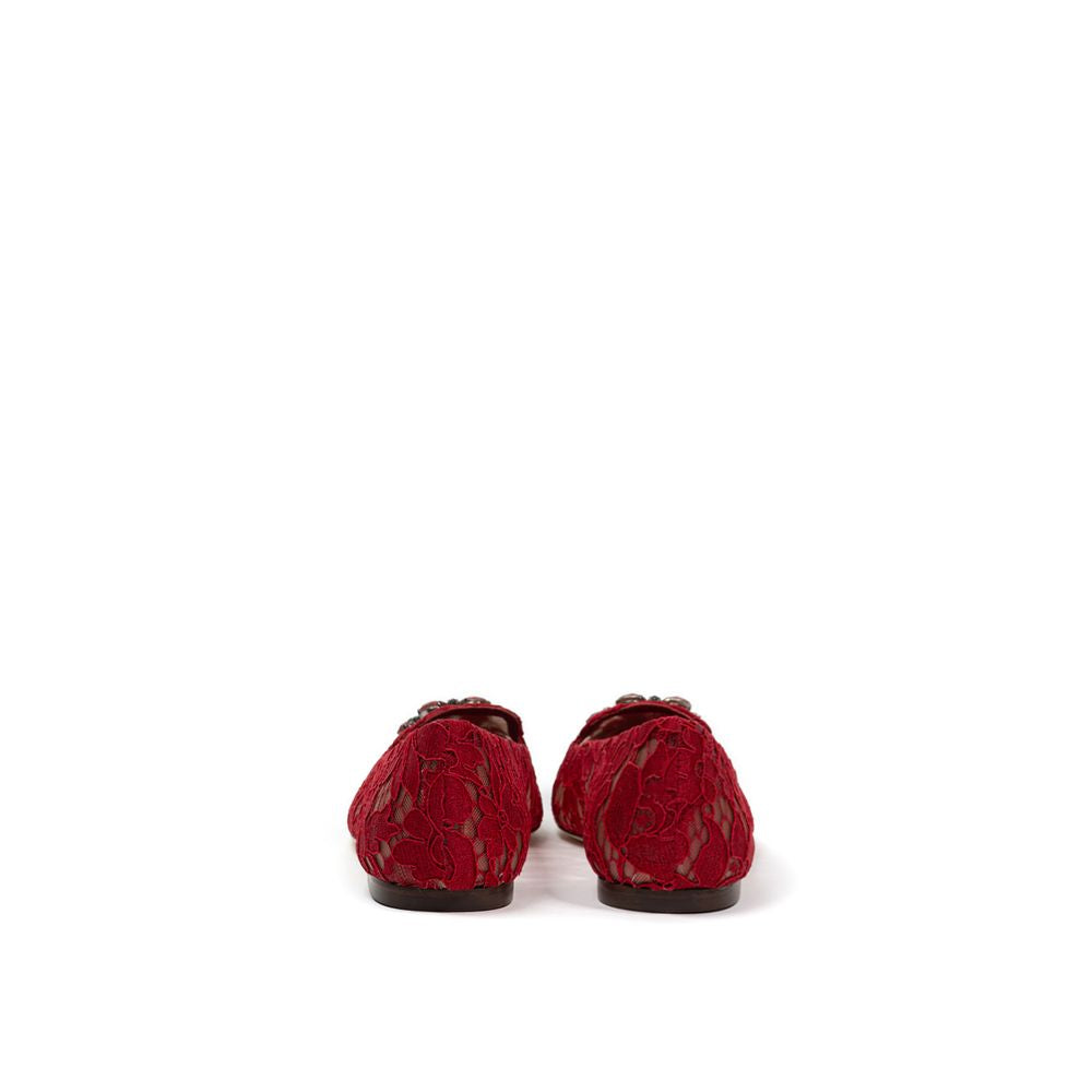 Dolce & Gabbana Red Viscose Flat Shoe - ACCEXO